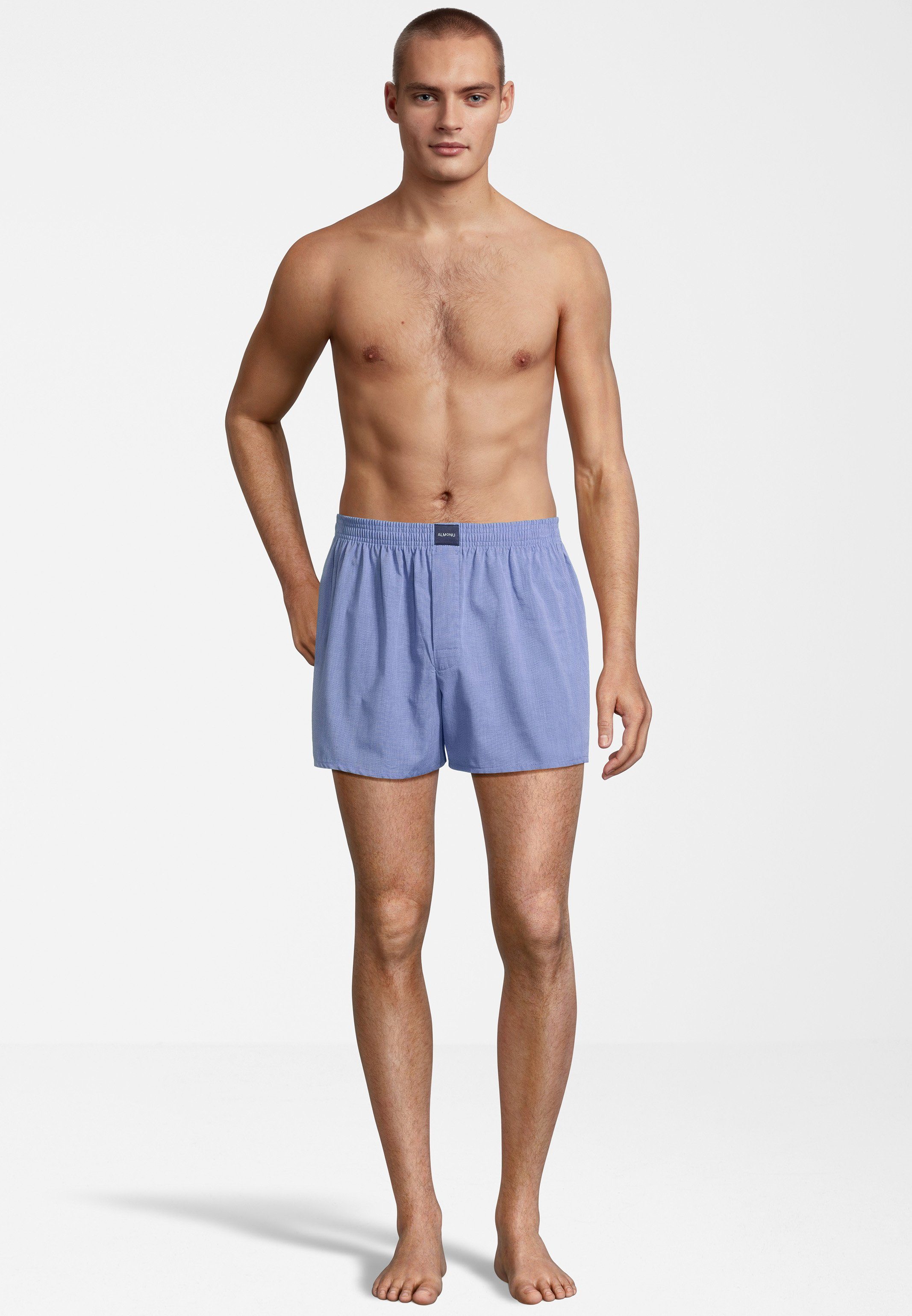 Almonu Boxershorts 6er Pack Web (Spar-Set, 6-St) Boxershorts - Baumwolle - mit Eingriff - Atmungsaktiv