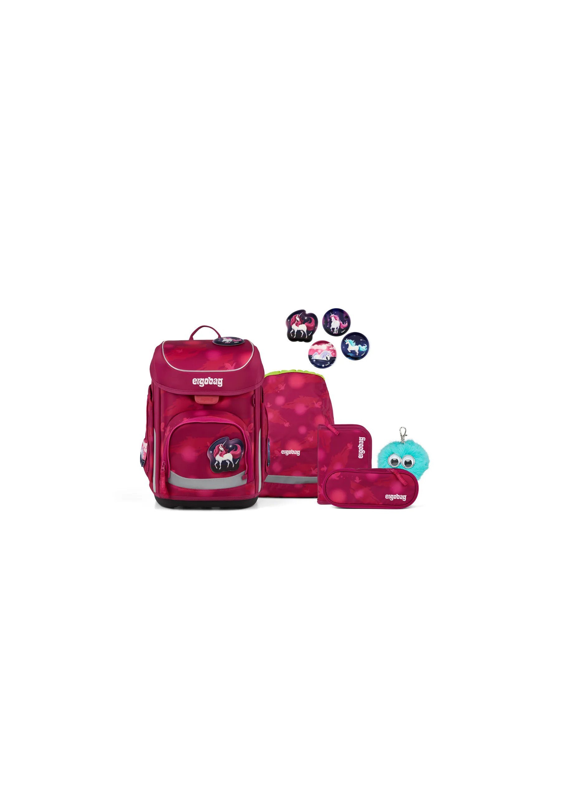 ergobag Schulranzen cubo Bundle Set (6-tlg., 6-teiliges Set), größenverstellbares Rückensystem