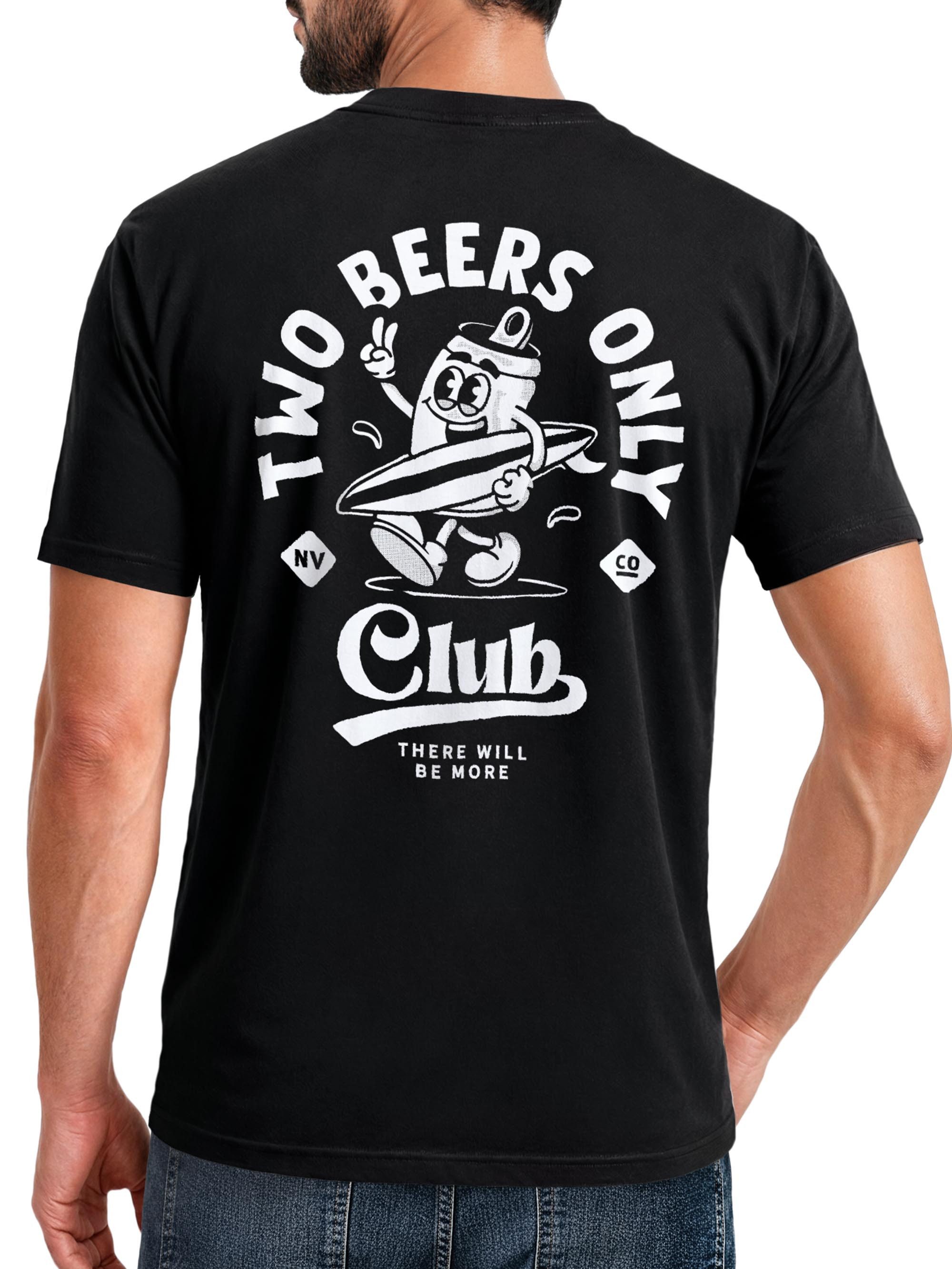 Neverless Print-Shirt Backprint T-Shirt Herren Bier Spruch Motivprint Comicstil Sommer mit Print
