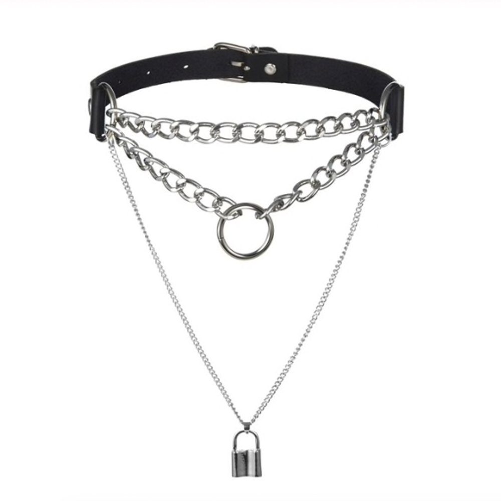 Schwarz Sklave mit Bondage Metall Sandritas Schlossanhänger Erotik-Halsband Halsband Kette
