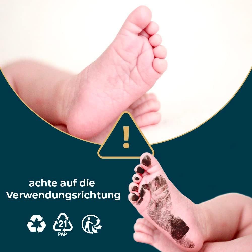 PETSWORLD EST 2021 Handabdruck-Set PETSWORLD Pfotenabdruck-Set sauber & sicher für Baby & Haustier, 2 Stempelkissen, 12 Karten & Stift Abdruck ohne Farbe auf Haut/Fell