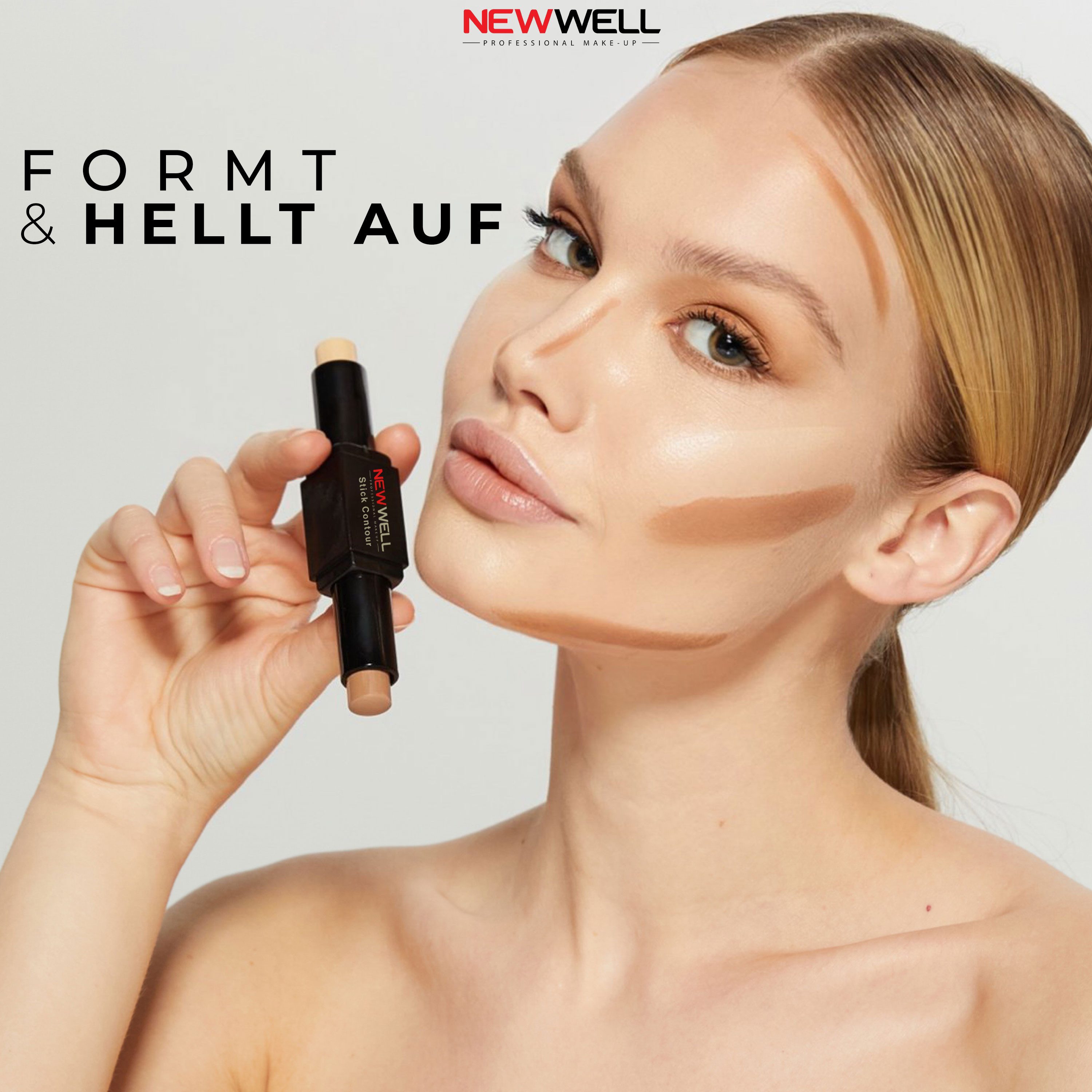 Newwell Highlighter Konturenstift, Highlighter, Einfache und Präzise Anwendung, Doppelte Wirkung, doppelter Glanz