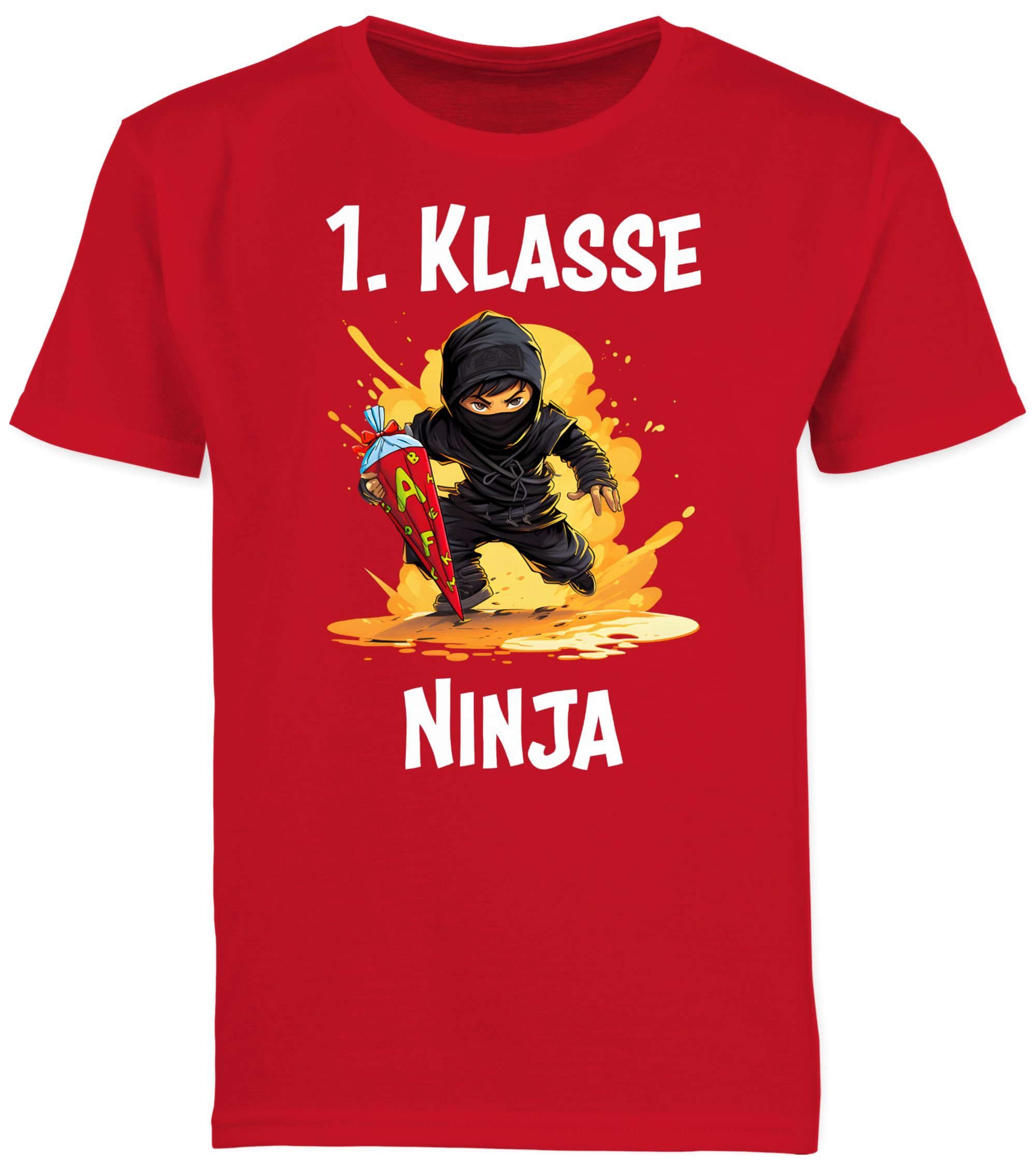 T-Shirt Ninja Einschulung Schulkind Schulanfang 1. Klasse Erste