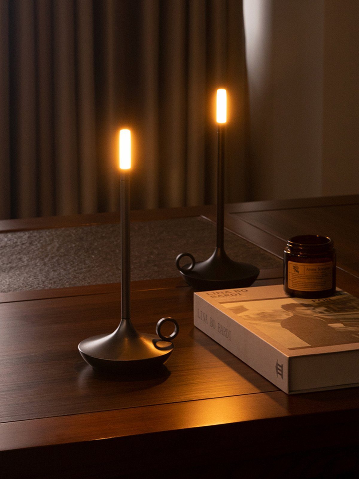 LIGHTSTUDIO Außen-Tischleuchte Tischlampe kabellos, Tischlampen, dimmbar - LED Wohnzimmer Outdoor Tischleuchten Gold Nachttischlampe Schlafzimmer Touch