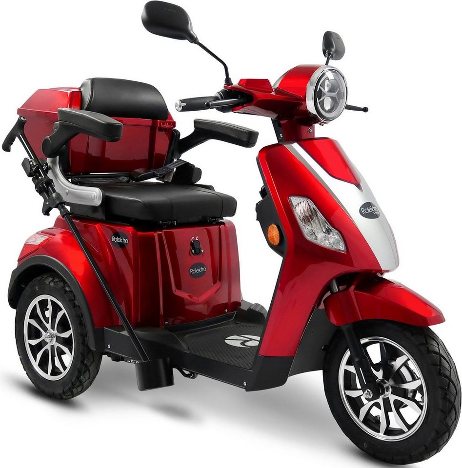 V.3 Rolektro km/h, (mit 15 E-Trike 15 Lithium, W, 1000 Rolektro Topcase) Elektromobil