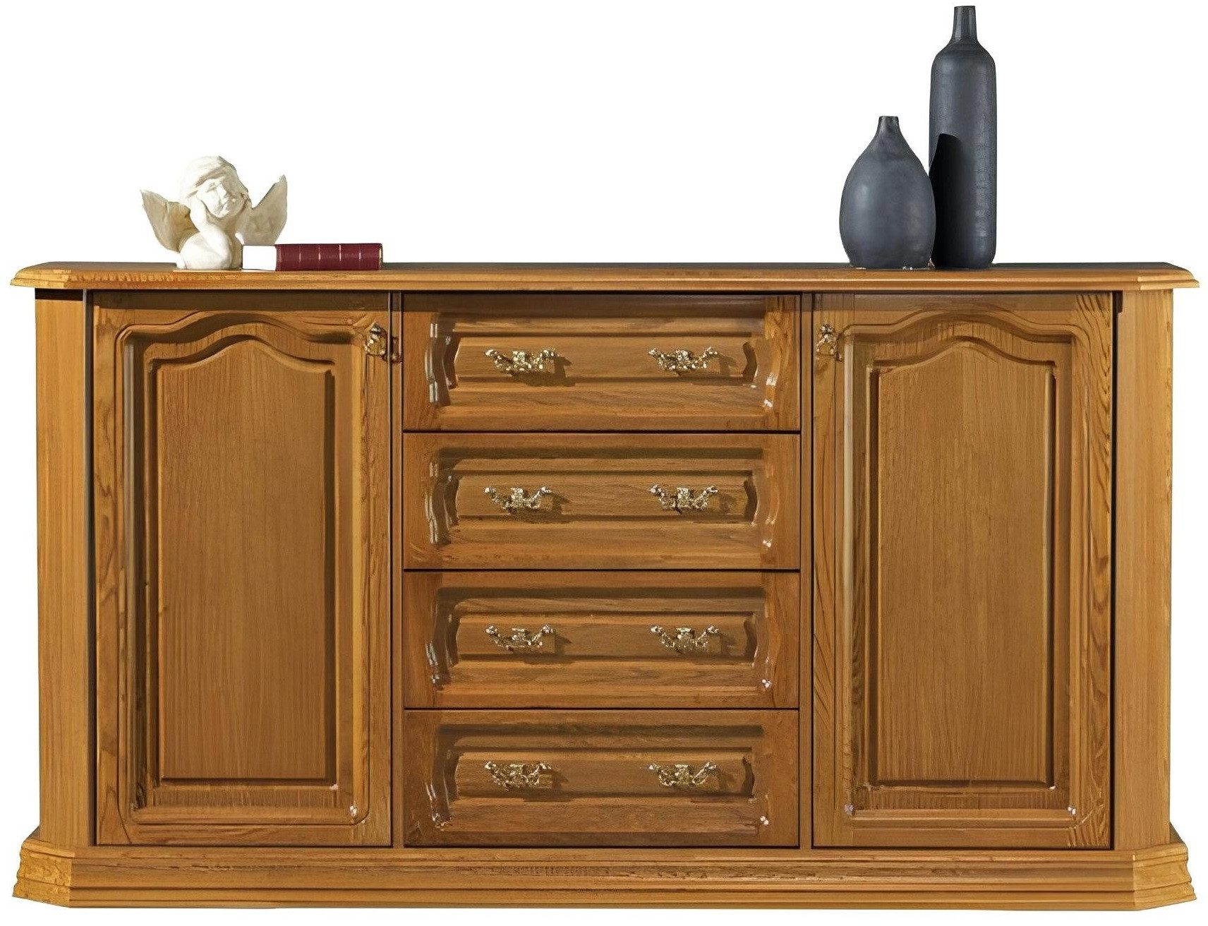 Xlmoebel Kommode Holz-Kommode im Landhausstil mit geräumigen Schubladen (Kommode, 1 St., 1x Kommode), Hergestellt in Europa