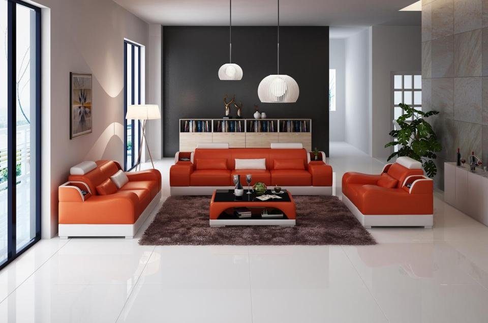[Sonderverkauf] JVmoebel Sofa 3+1+1 Europe 3tlg., in Sofa Beige Design Couch Polster Garnituren Made Sofagarnitur