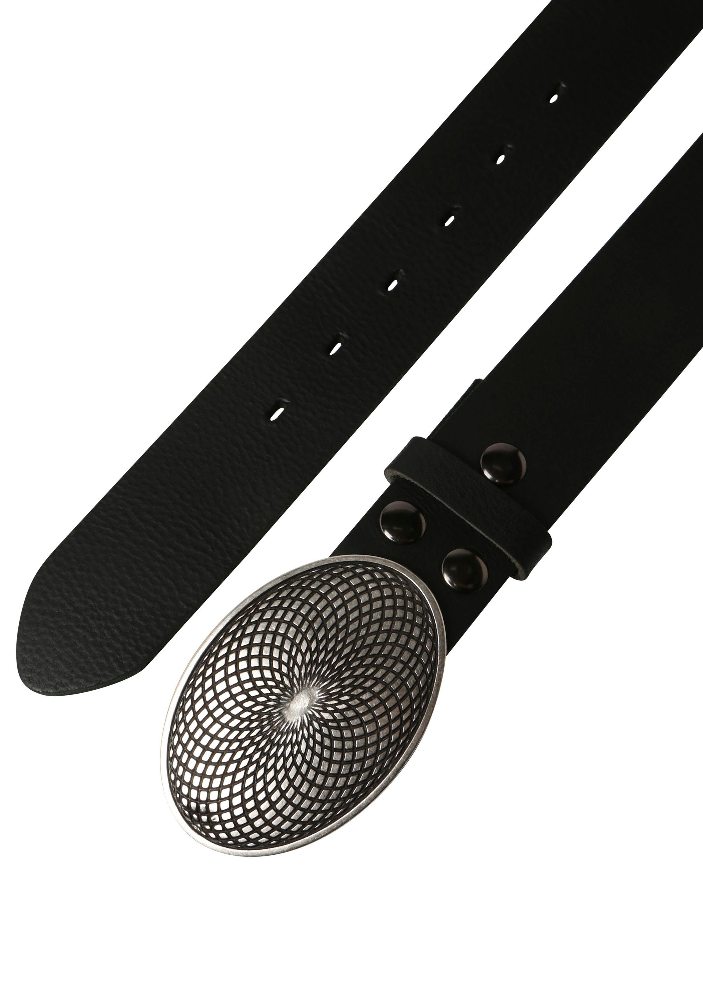 Rettungsring Gürtel Ledergürtel mit austauschbarer Schließe »Mantra Silber« günstig online kaufen