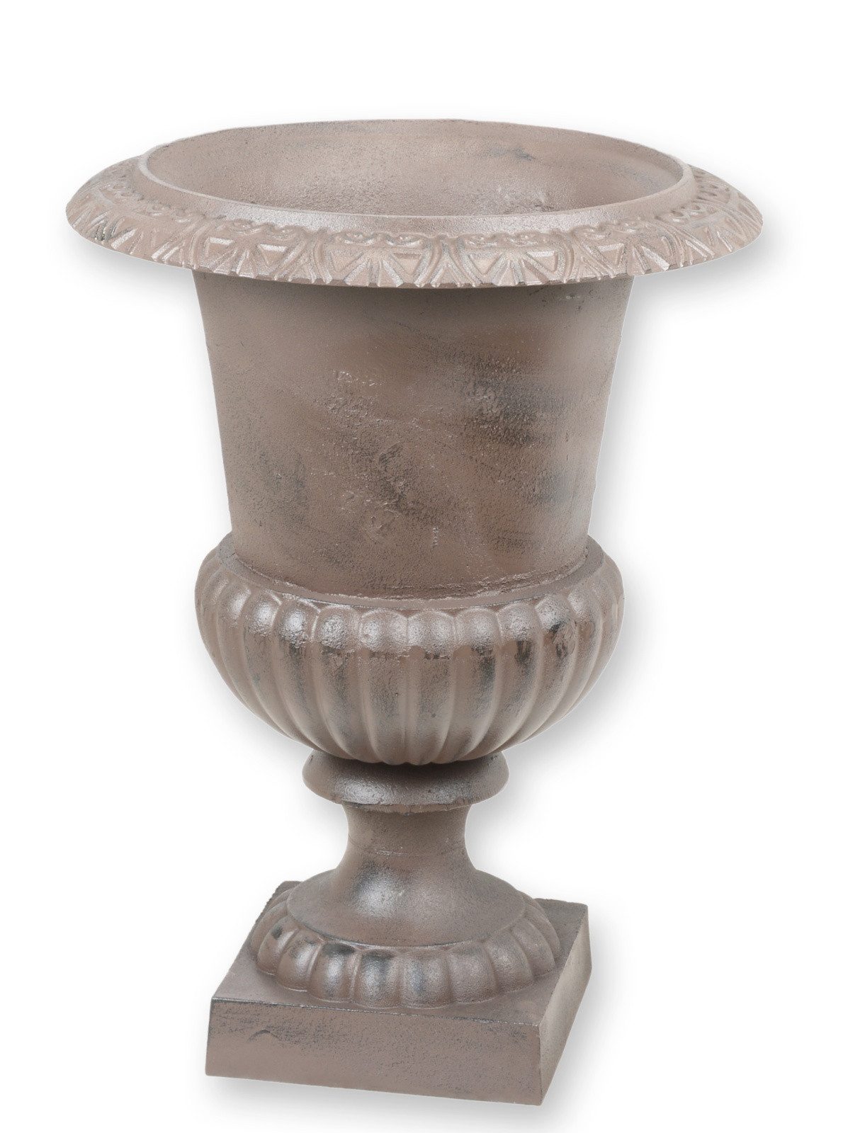 Aubaho Dekoobjekt Amphore Gusseisen braun Pflanztopf 67cm hoch Replikat Retro Design Dek