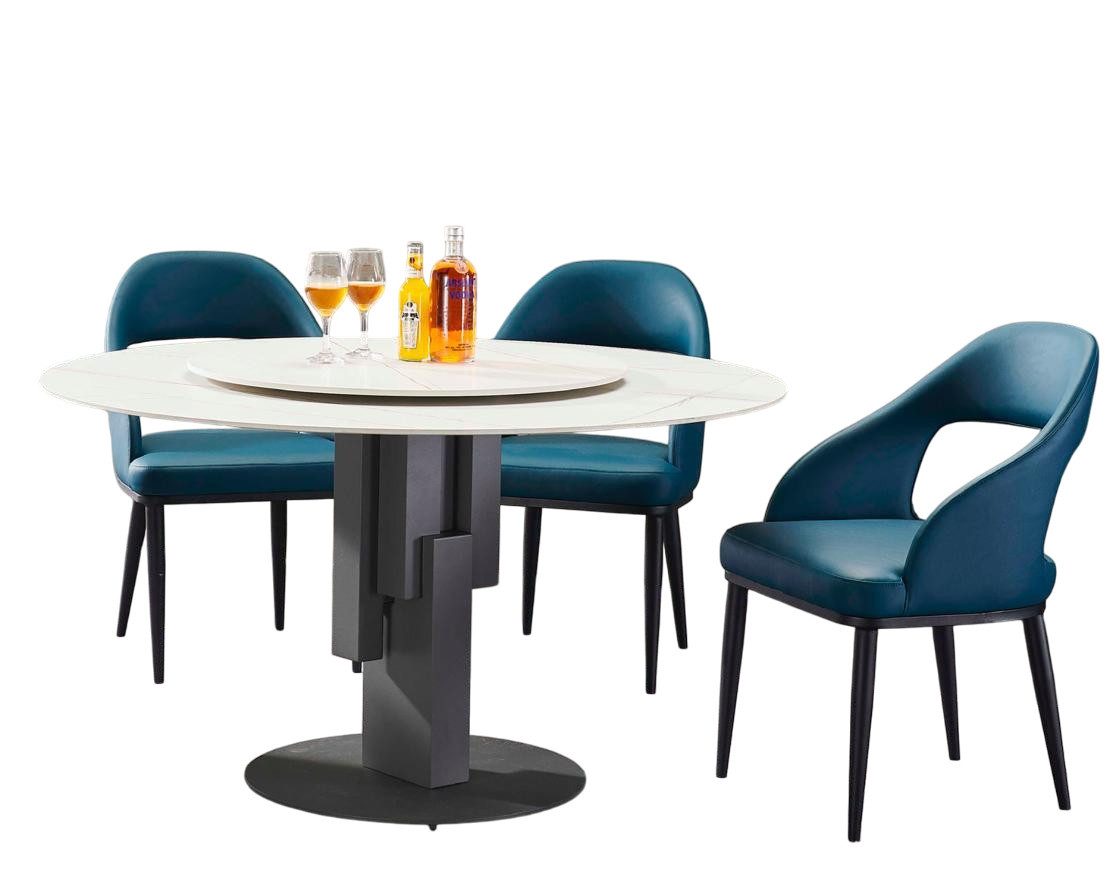 Xlmoebel Esstisch Luxuriöse Runde Esszimmertische im Oval-Design mit Edelstahlgestell (1-St., Esstisch), Hergestellt in Europa