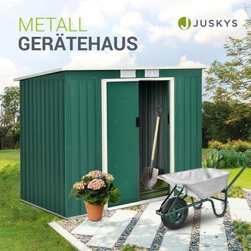 Juskys Gartenhaus M, BxT: 213x130 cm, mit Pultdach, Schiebetür, Fundamentrahmen, 4 m³