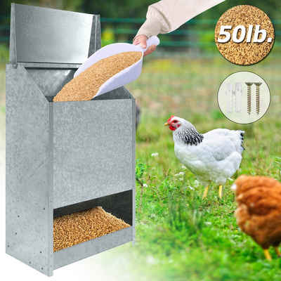 AUFUN Futterautomat Hühner Automatischer HüHnerfütterer Groß 22,5 Kg
