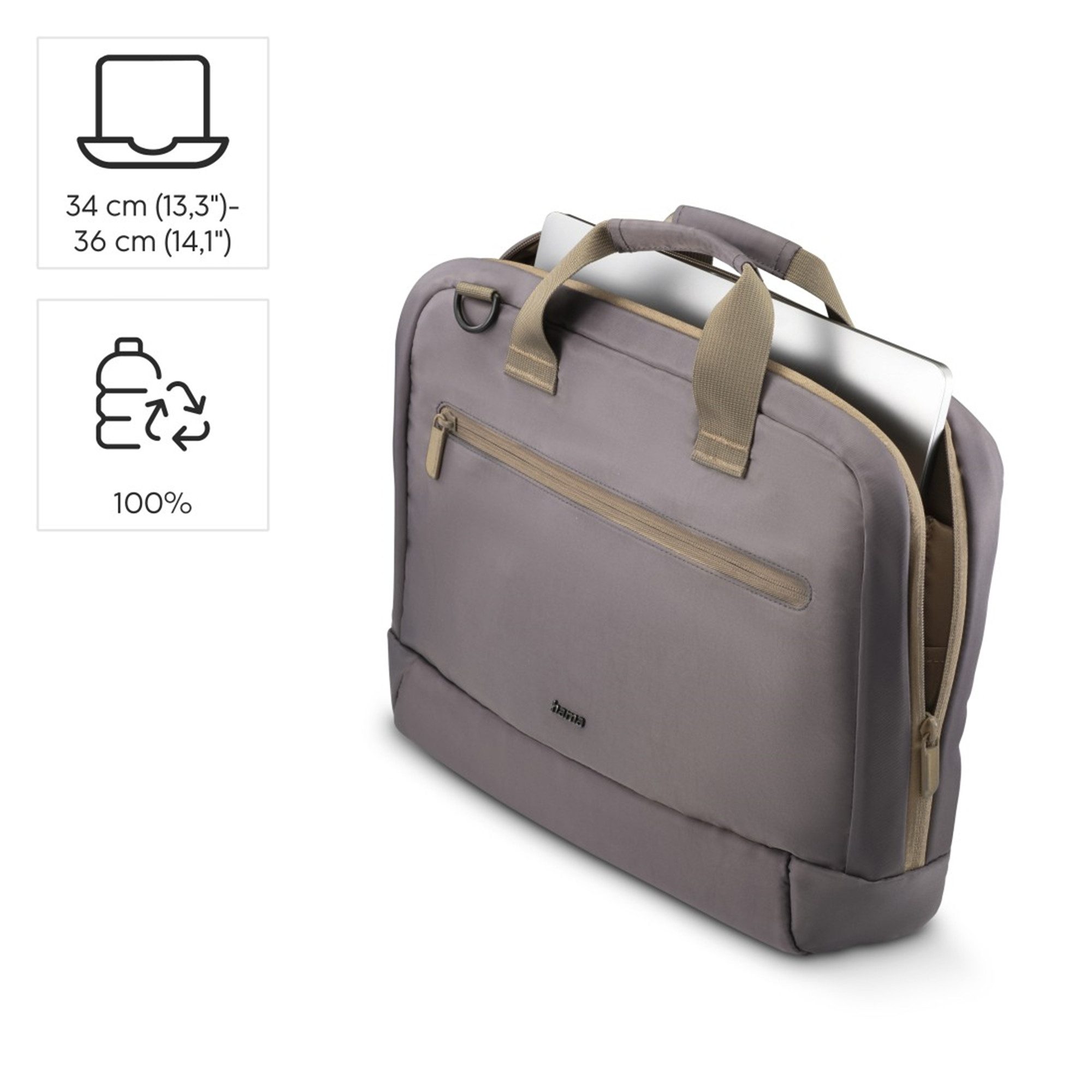 Hama Laptoptasche Ultra Lightweight, 34-36 cm (13,3"-14,1), Anthraz (2-tlg)