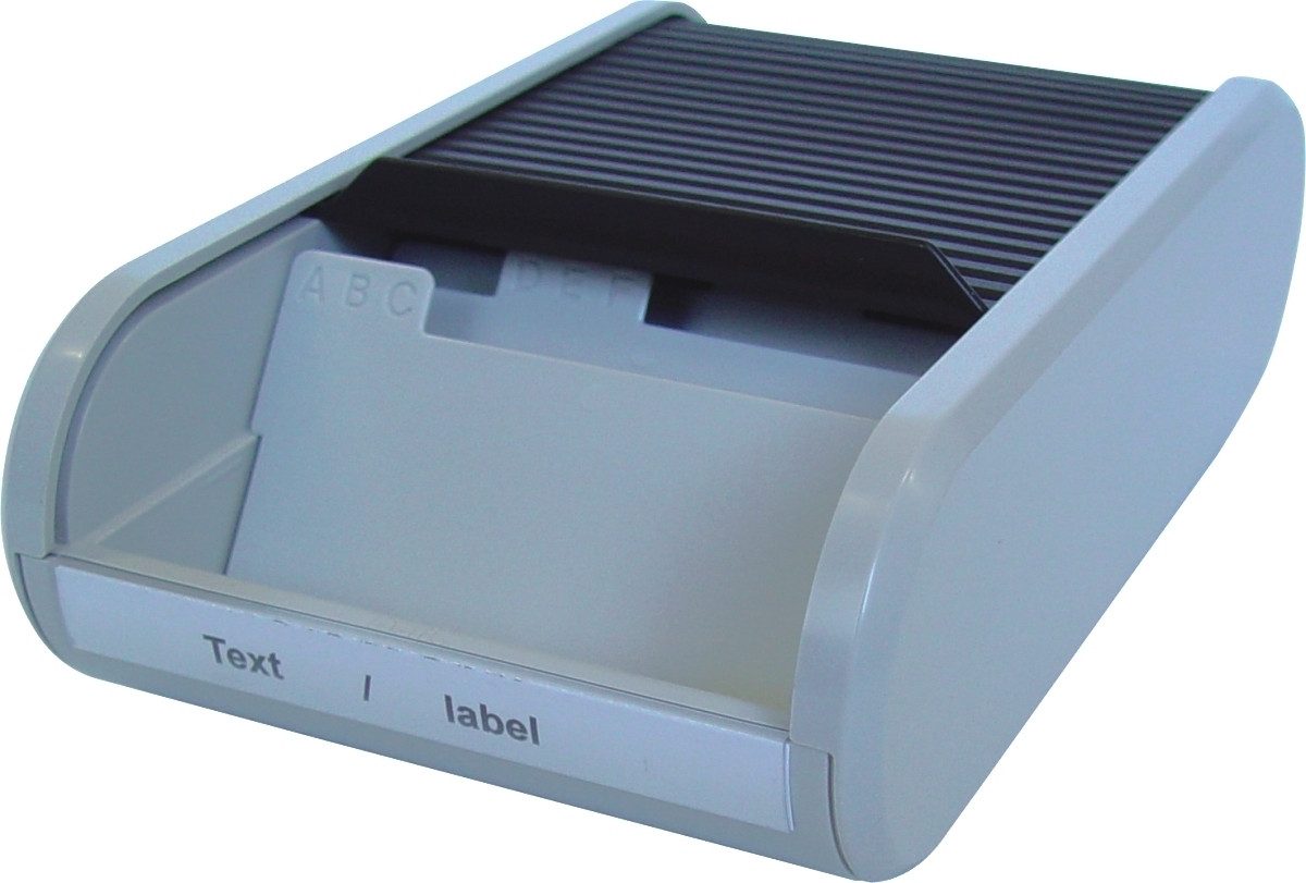 HELIT Visitenkartenhülle Visitenkartenbox für ca. 300 Karten schwarz/grau