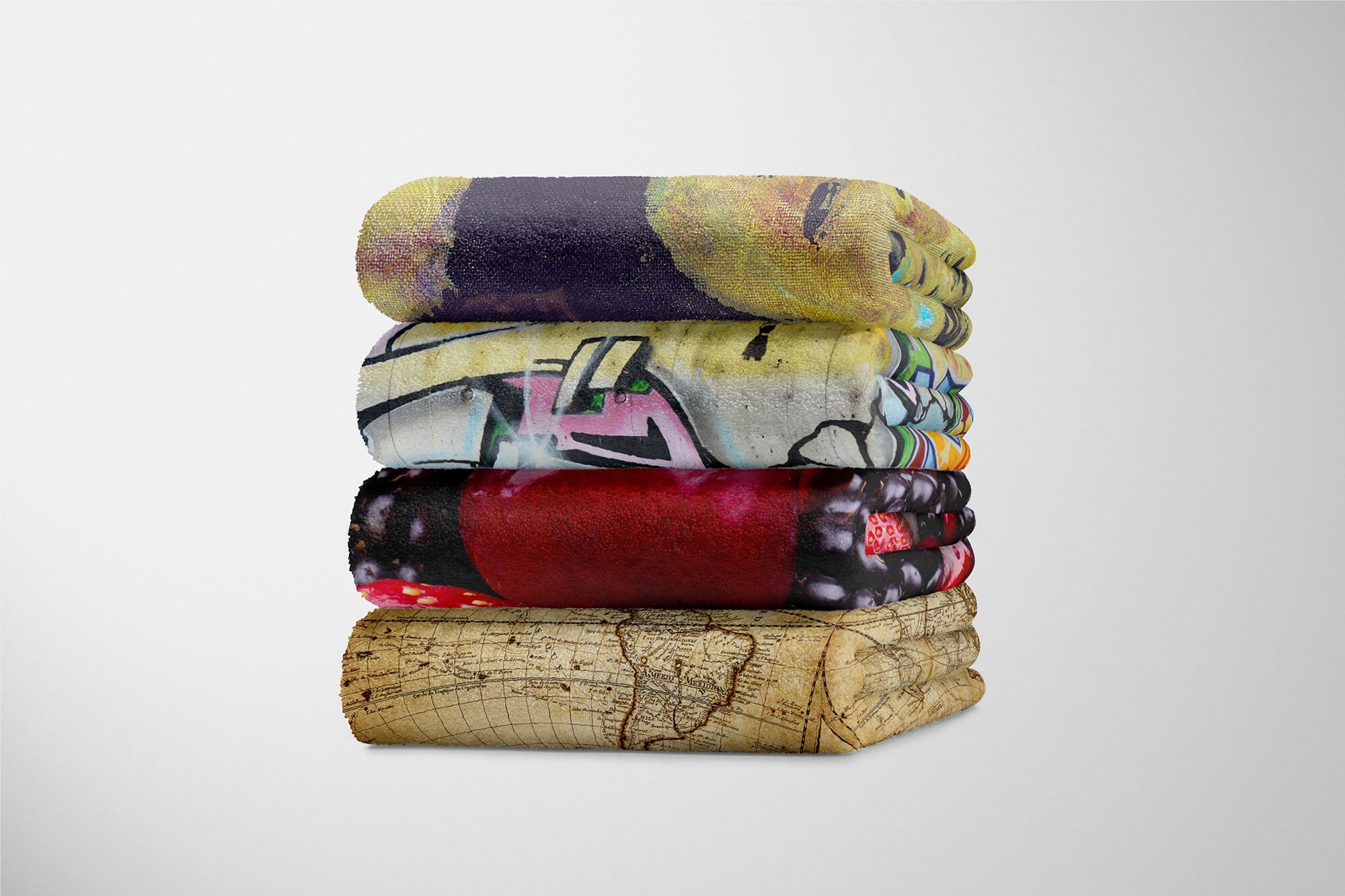 Fotomotiv Baumwolle-Polyester-Mix Handtücher Kuscheldecke Handtuch E, (1-St), Saunatuch Kirschen mit Handtuch Sinus Früchte Strandhandtuch Art