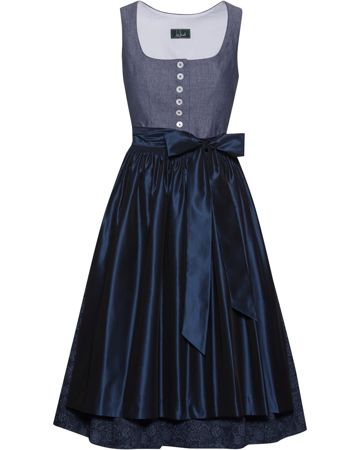 Luis Steindl Dirndl Midi-Dirndl mit Perlmuttknöpfen