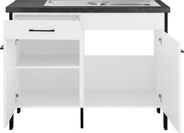 OPTIFIT Spülenschrank Tokio 118 cm breit, mit Stahlgestell, mit Vollauszug