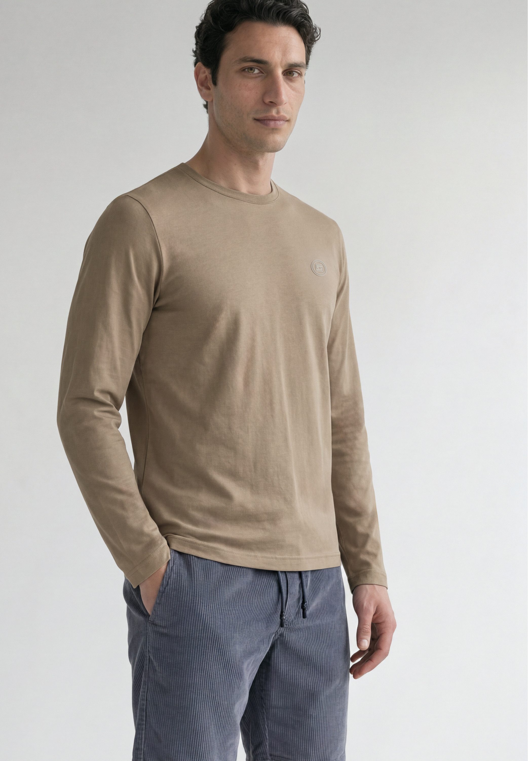 STREET ONE MEN Langarmshirt aus reiner Baumwolle
