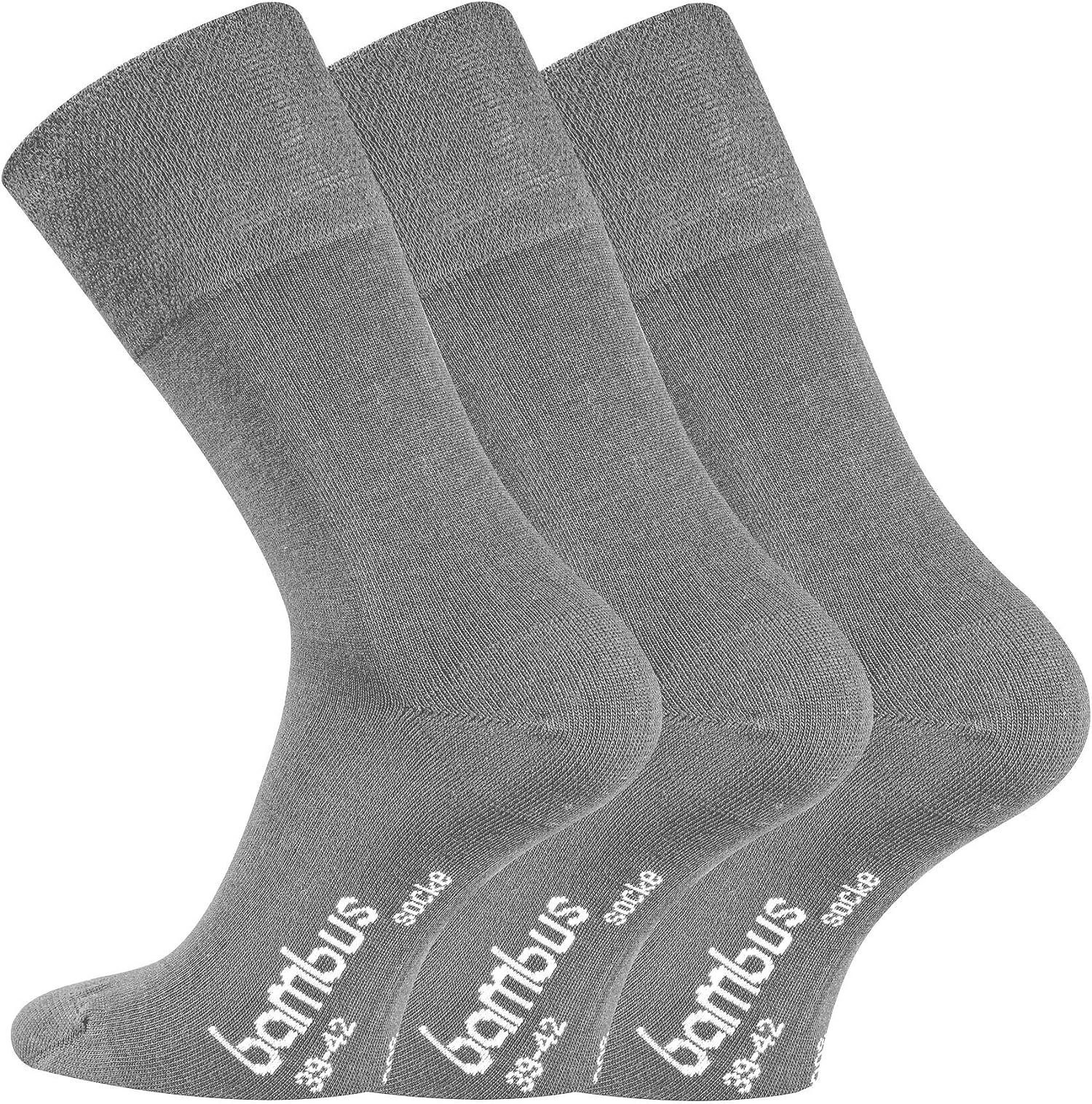 TippTexx 24 Komfortsocken 6 Paar Bambus Socken, DIE Geruchs-Killer, Bambussocken mit Komfortbund (Set, 6 Paar) handgekettelt, Spitze und Ferse verstärkt
