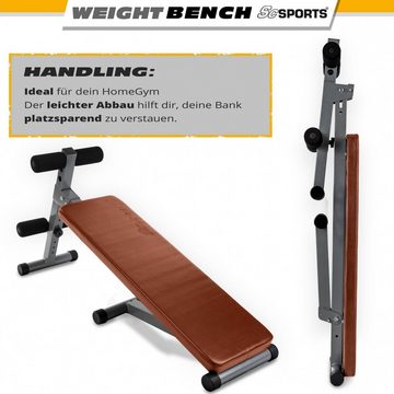 ScSPORTS® Hantelbank Trainingsbank Sit Up Bank Bauchtrainer Verstellbar bis 120kg Klappbar