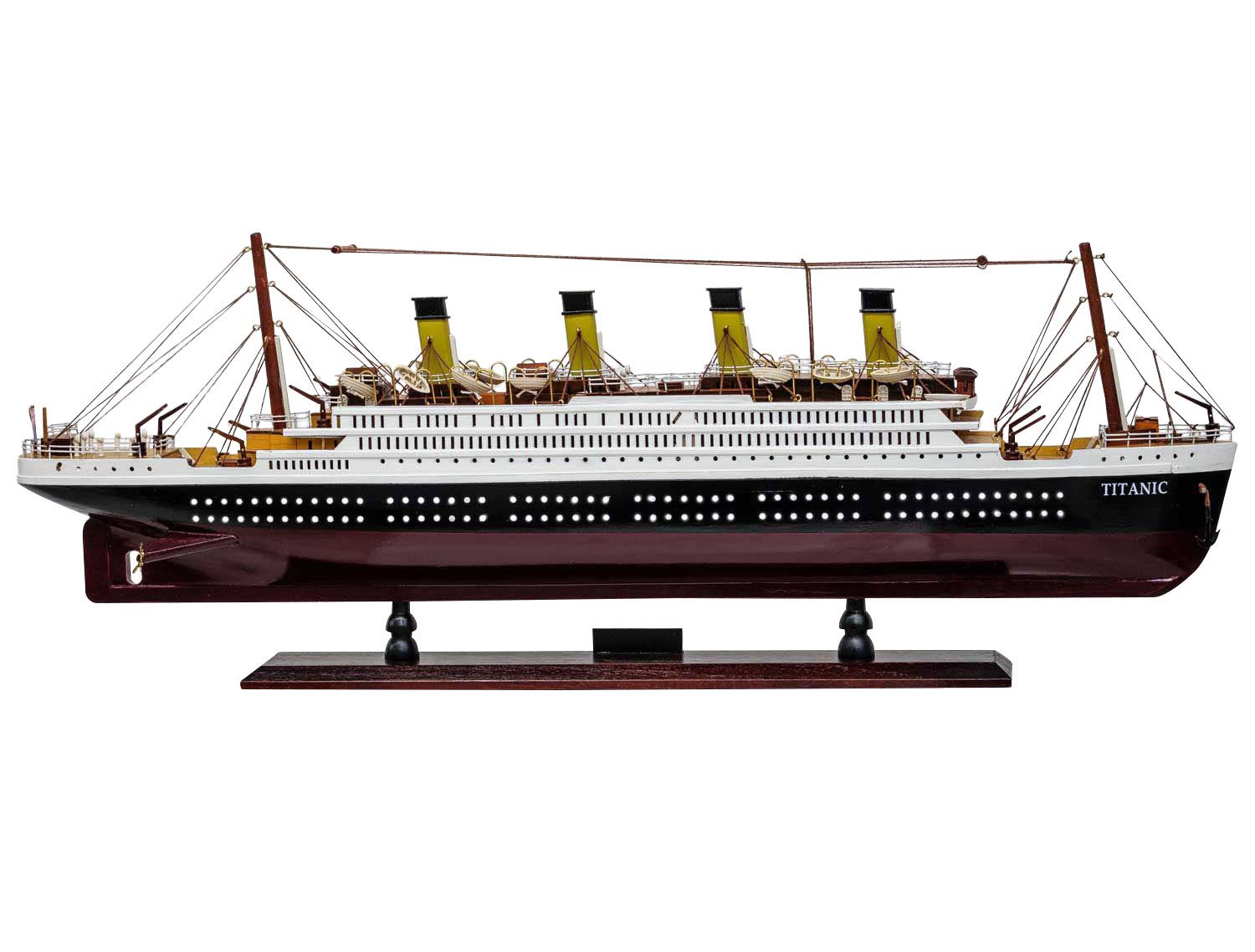 Aubaho Dekoobjekt Modellschiff Titanic Model Schiff Holz 80cm Maritime Dekoration kein B