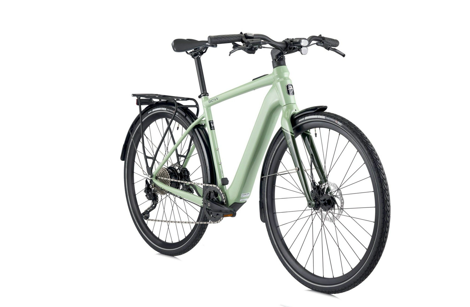BESV E-Bike Touren Bike JTR 1.1 - 28" 360 Wh - bright and dark ceramic green, 10 Gang Shimano SHIMANO M4120 Schaltwerk, Kettenschaltung