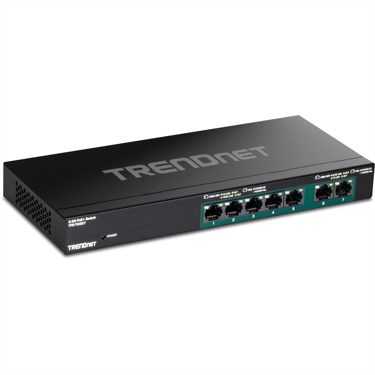 Multi-Gigabit 7-Port Switch PoE+ TPE-TG327 Netzwerk-Switch Trendnet