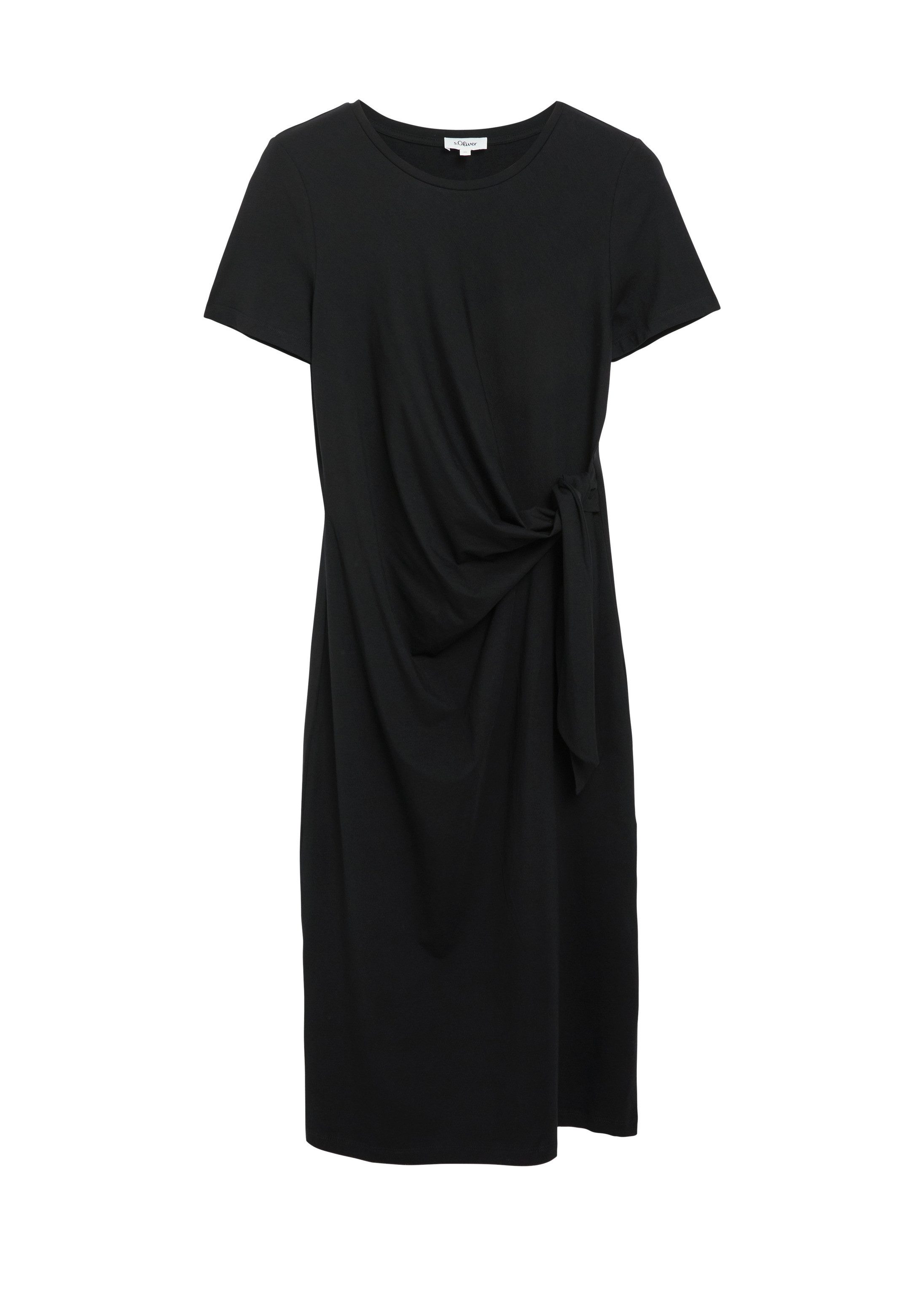 s.Oliver Midikleid Kleid Jerseykleid in Midilänge mit Knotendetail