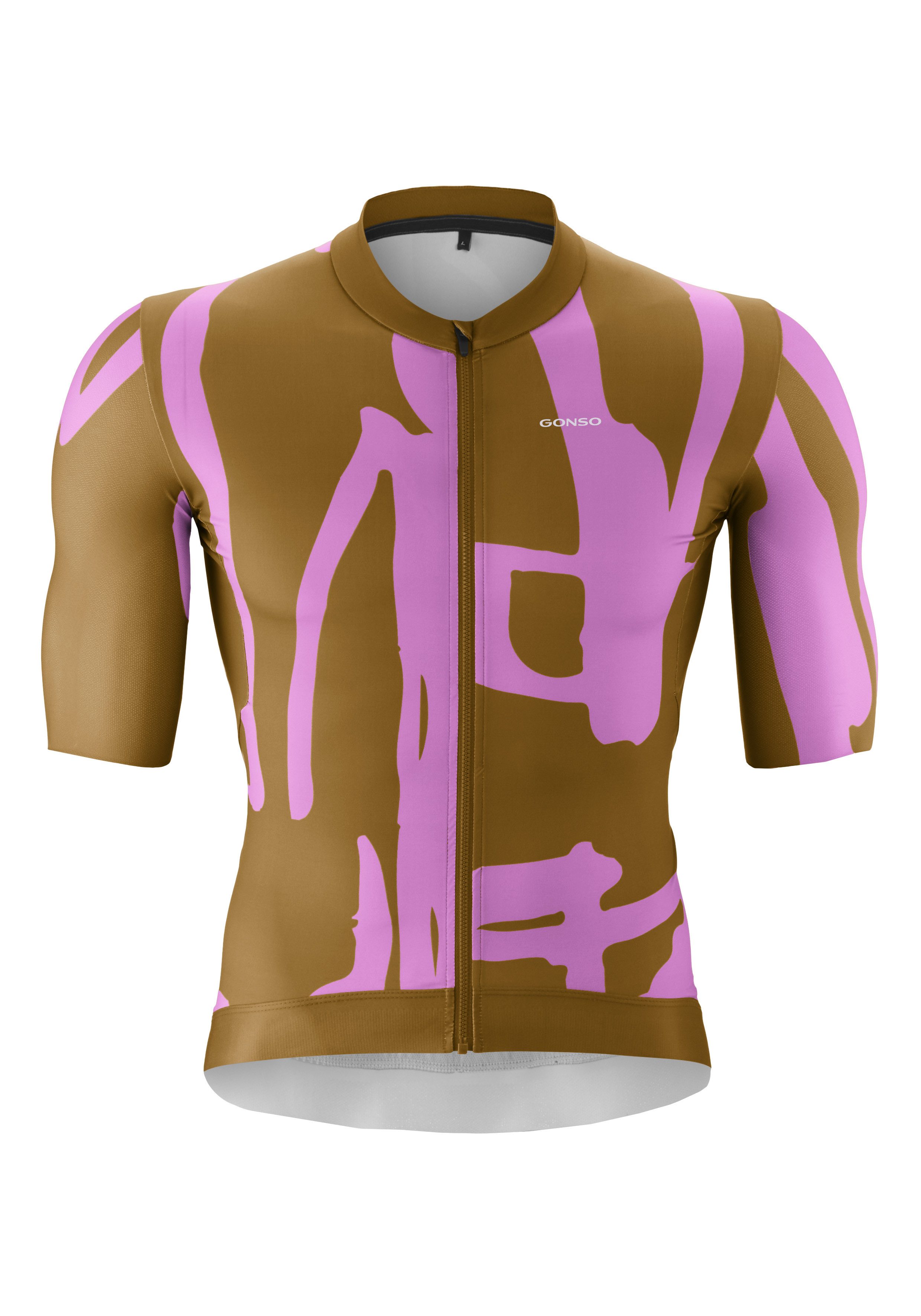 Gonso Radtrikot Road Jersey Print M Herren Fahrradtrikot, modernes Trikot mit 3-teiliger Rückentasche
