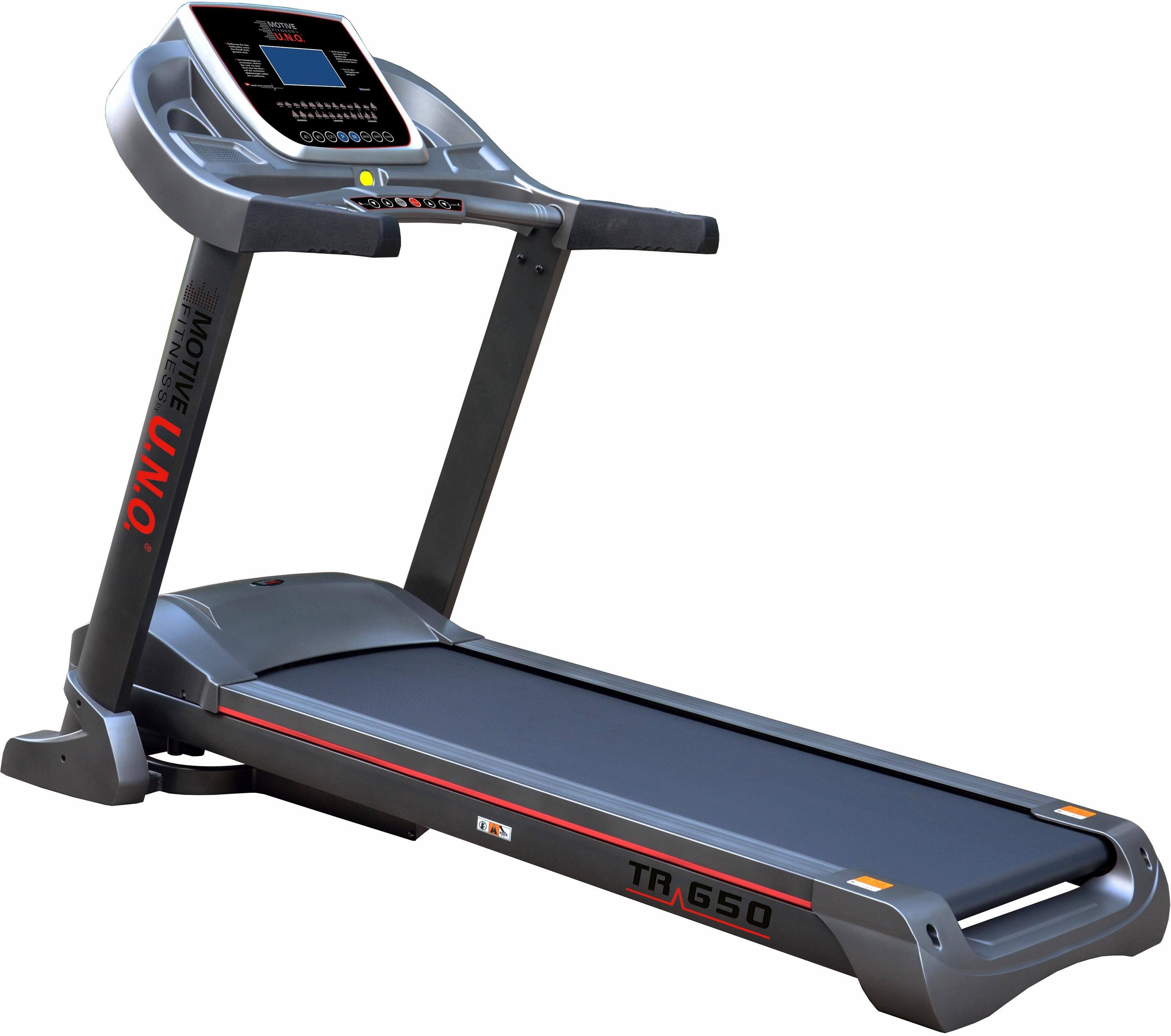 MOTIVE FITNESS by U.N.O. Laufband TR 650, mit Höchstgeschwindigkeit 24 km/h und Soft-Motion-Foldsystem