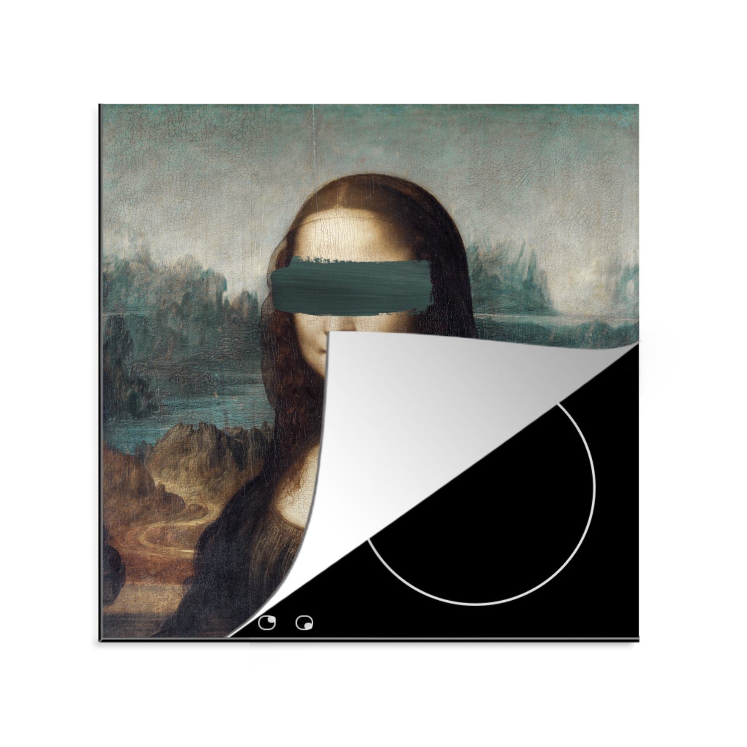 MuchoWow Herdblende-/Abdeckplatte Mona Lisa - (1 Kunst, da Ceranfeldabdeckung, Leonardo cm, für Vinyl, Vinci tlg), Arbeitsplatte - 78x78 küche