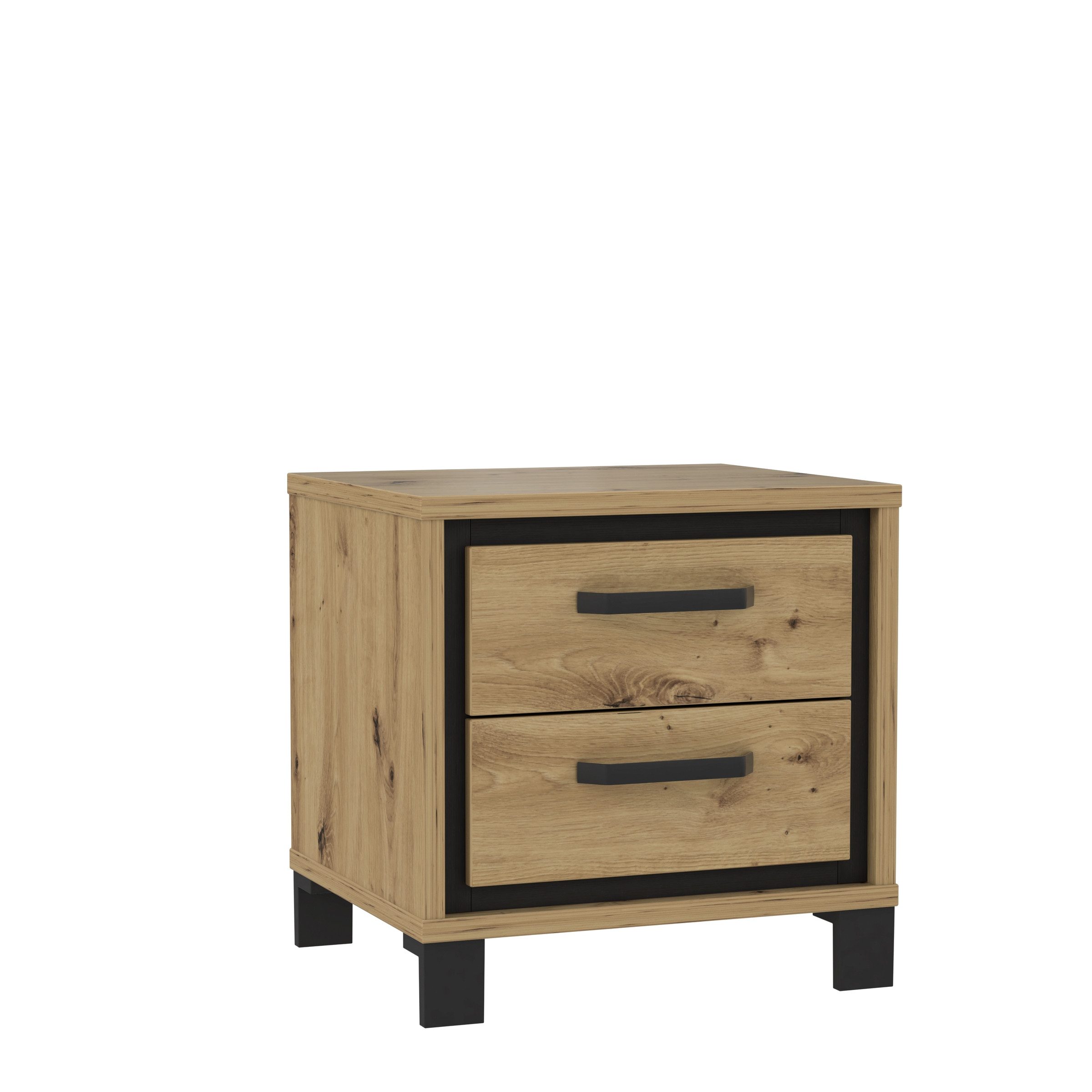 freiraum Nachtkommode TRONDHEIM, in Artisan Eiche / Schwarz Eiche