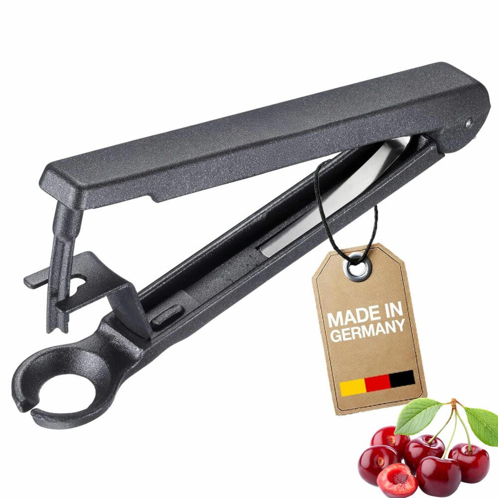 WESTMARK Entkerner für Kirschen, Aluminium, Kernex, Black Edition, Kirschentkerner/-entst, Aluminium, Made in Germany, spülmaschinengeeignet, lebensmittelecht