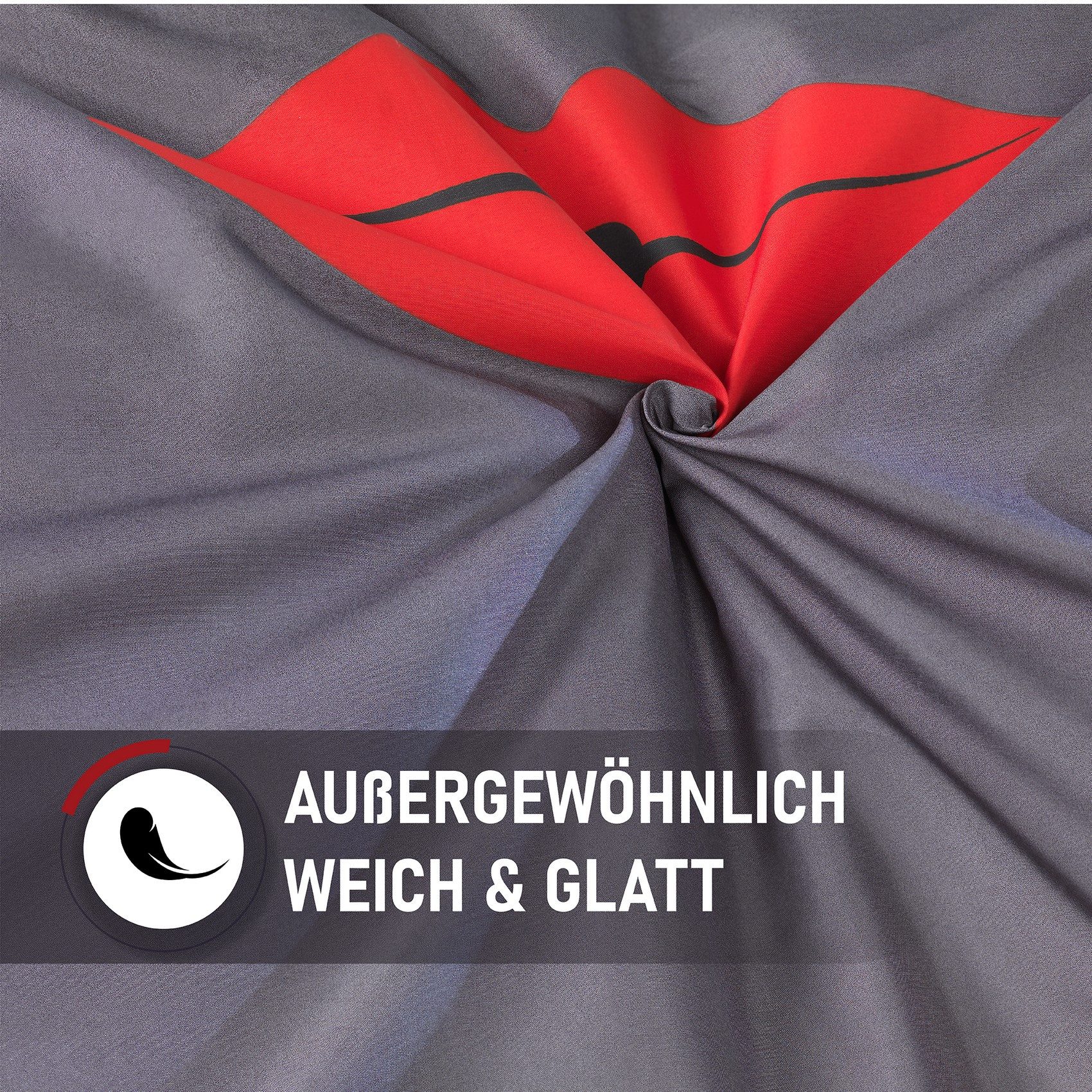 Kuscheli Partnerbettwäsche 2x 135x200 + 2x 80x80 cm atmungsaktiver Bettbezug, Partner Bettwäsche, Mikrofaser, 4 teilig, Für Allergiker geeignet, pflegeleicht, a – Bild 4 von 5