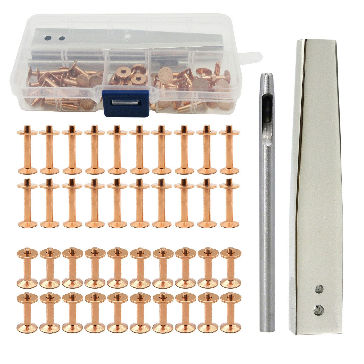 Refttenw Niete Ledernieten-Set,Installationswerkzeug für Kupfernägel,langlebig, (set), Einfach zu installieren