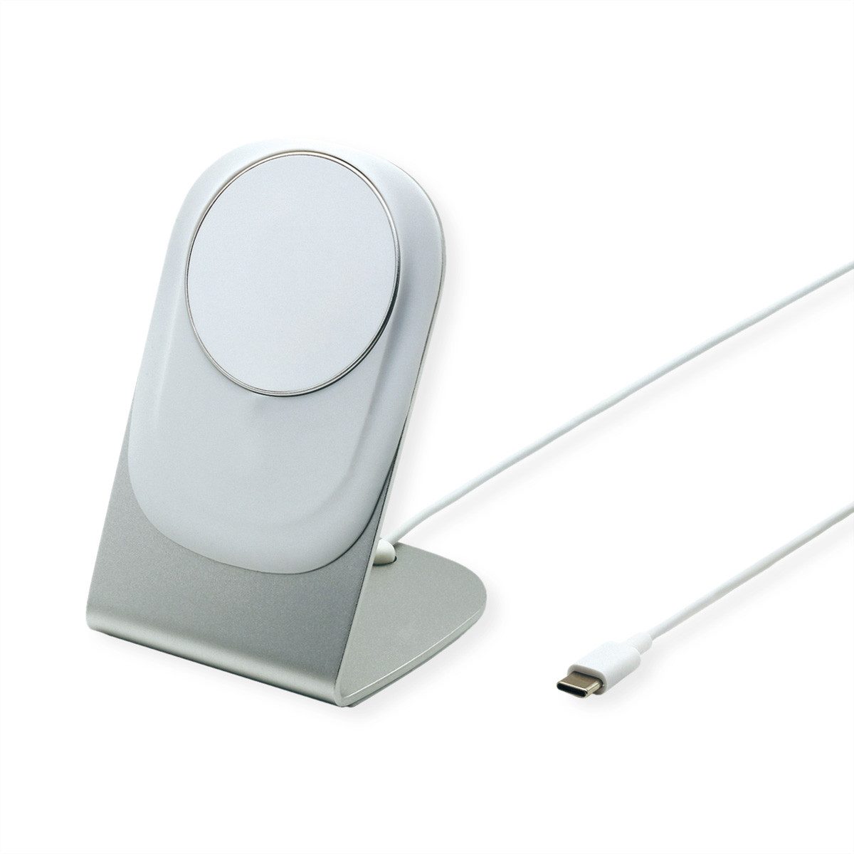 ROLINE Magnet-Induktions-Ladegerät mit Standfuß für Mobilgeräte, 15W Tablet-Adapter, 150 cm