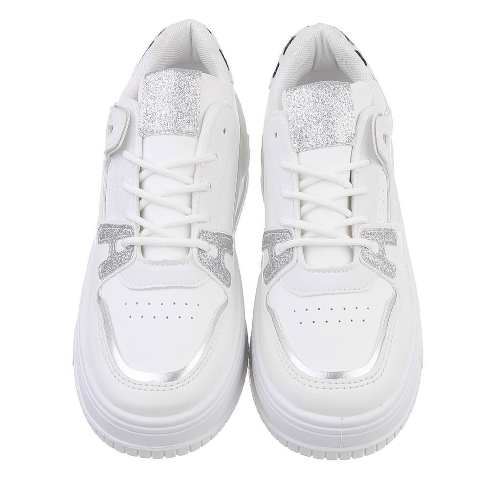 Ital-Design Damen Low-Top Freizeit Sneaker (88828476) Keilabsatz/Wedge Sneakers Low in Weiß – Bild 4 von 5