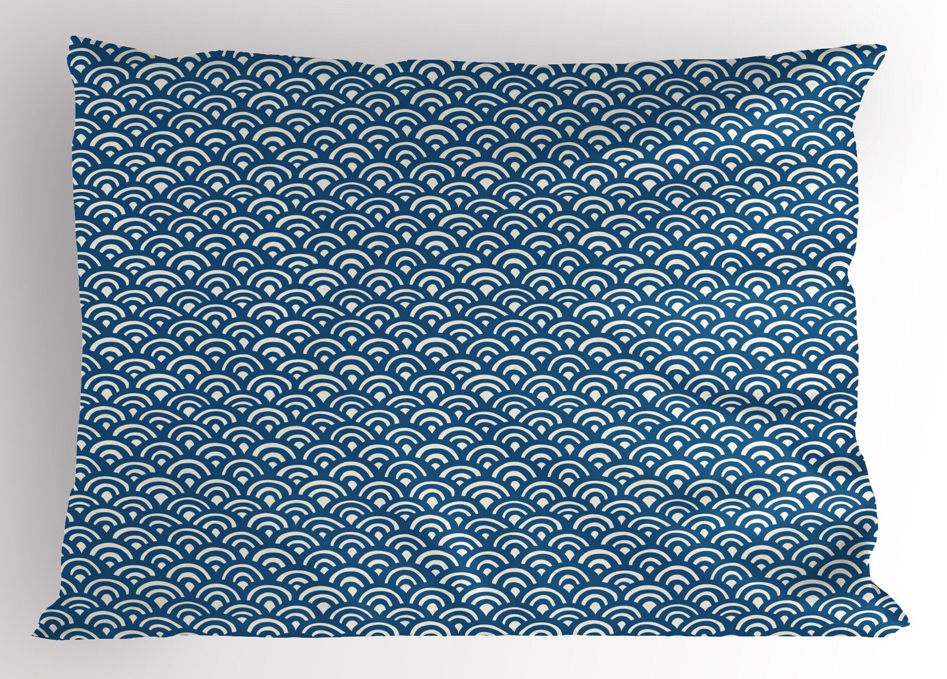 Queen Kissenbezüge Stück), Asian blau (1 Gedruckter Wasser Size Abakuhaus Halbkreise Dekorativer Kopfkissenbezug,