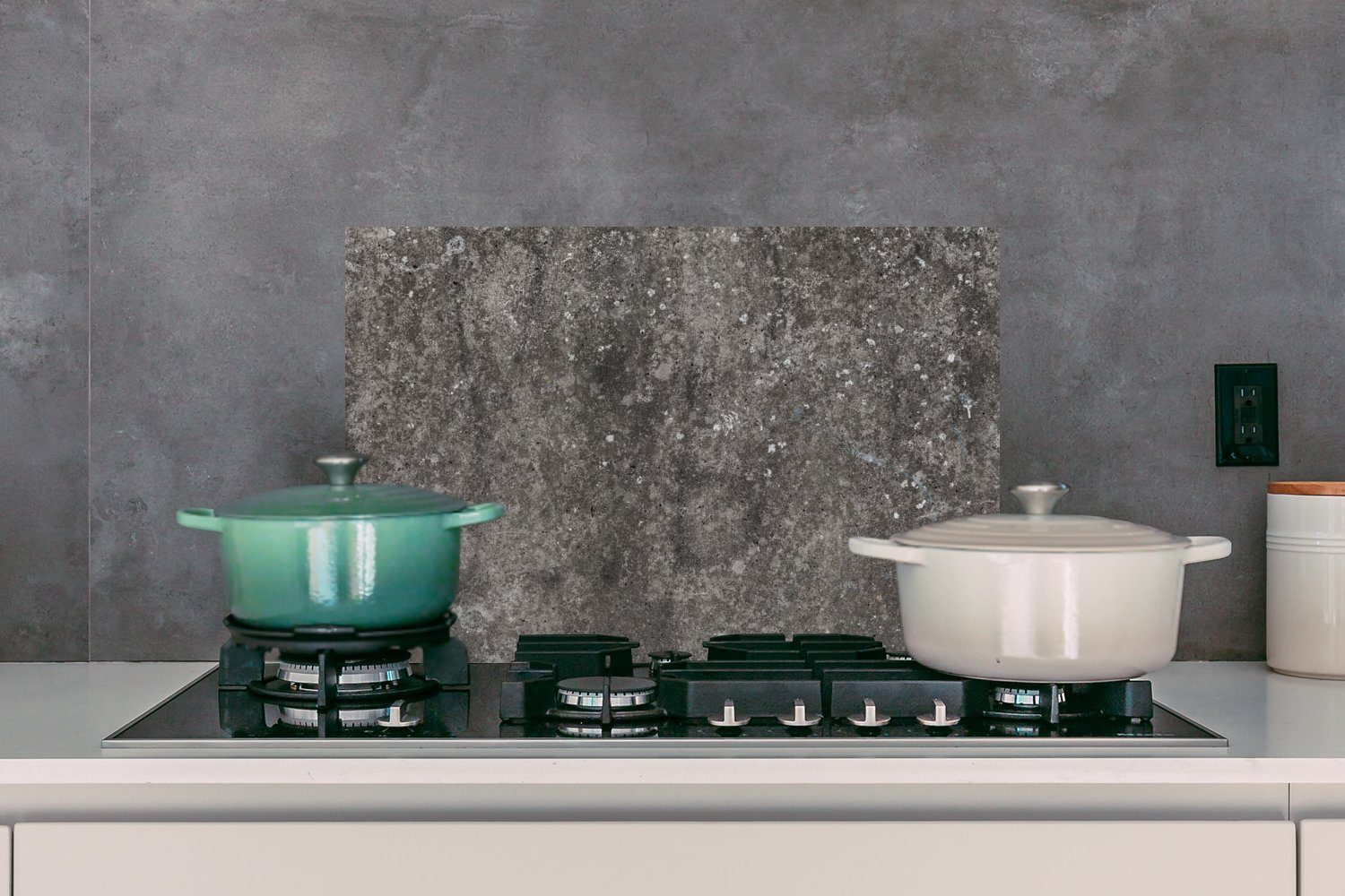 MuchoWow Küchenrückwand Beton - Grau - cm, aus Verkehr, 60x40 - küchen Wandschutz, Temperaturbeständig Herdblende (1-tlg), Punkte