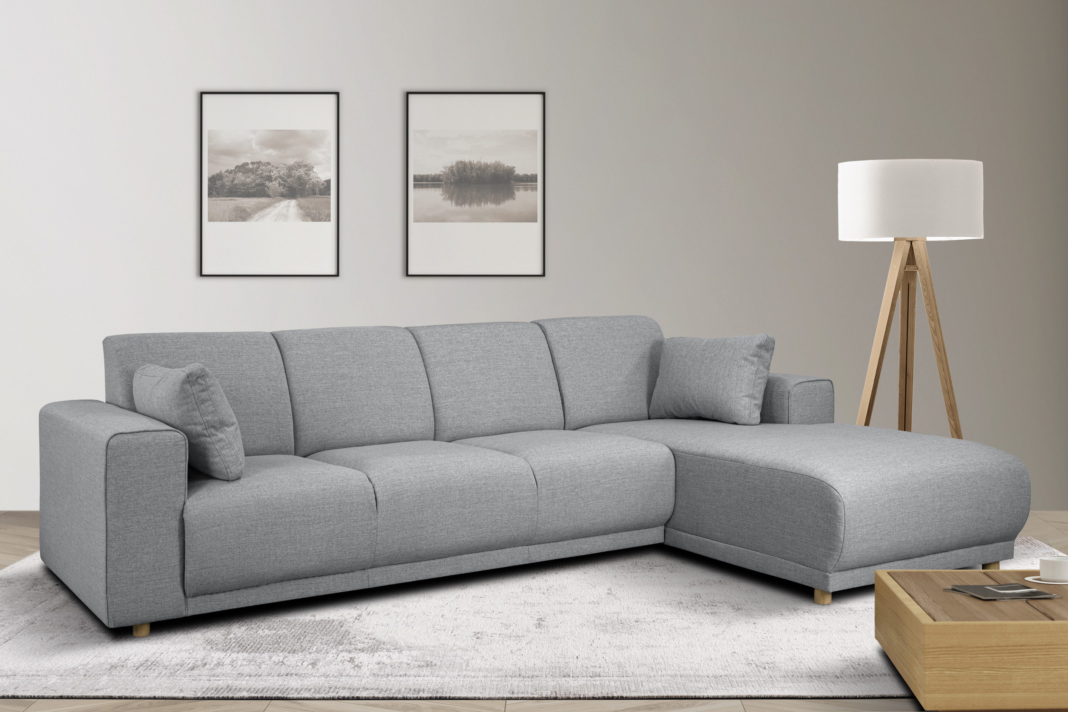 Home affaire Ecksofa LEMPS wahlweise Recamiere links oder rechts L-Form, incl. Zierkissen, Stellmaße 297x162 cm