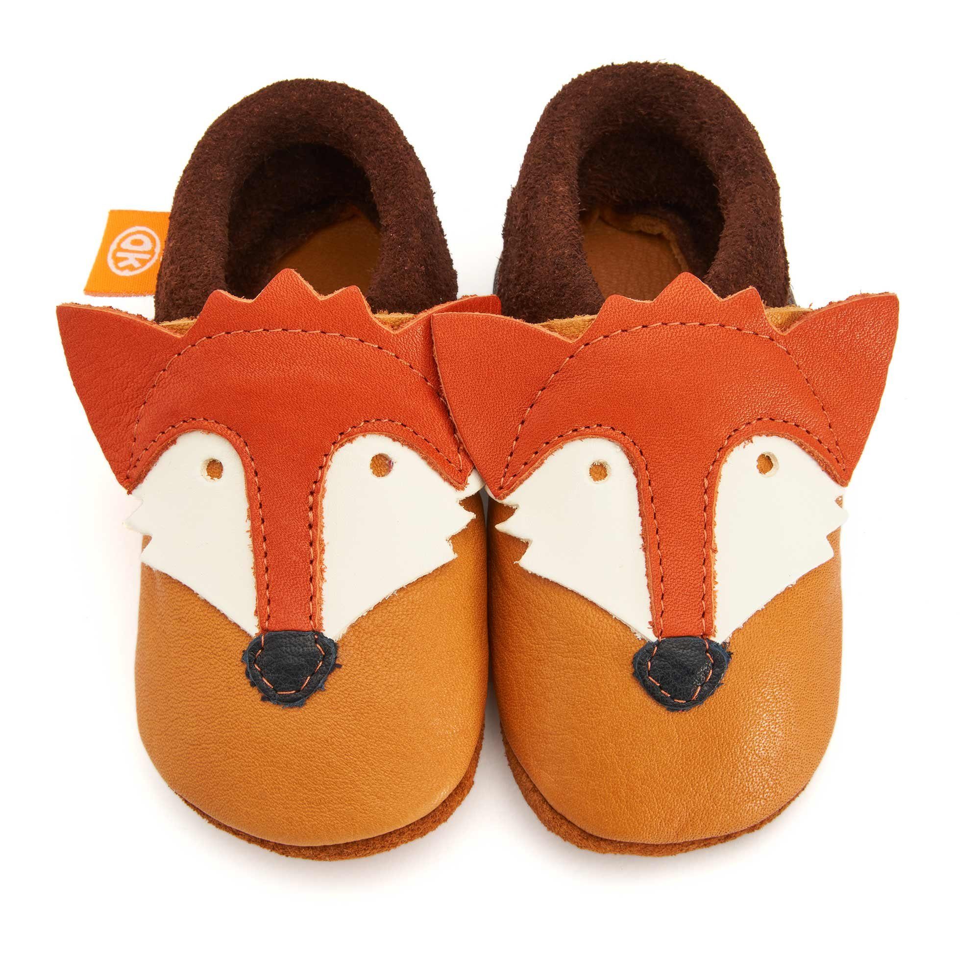 Orangenkinder® Franz der Fuchs Baby Krabbelschuh pflanzlich gegerbtes Leder, Made in Germany, atmungsaktiv