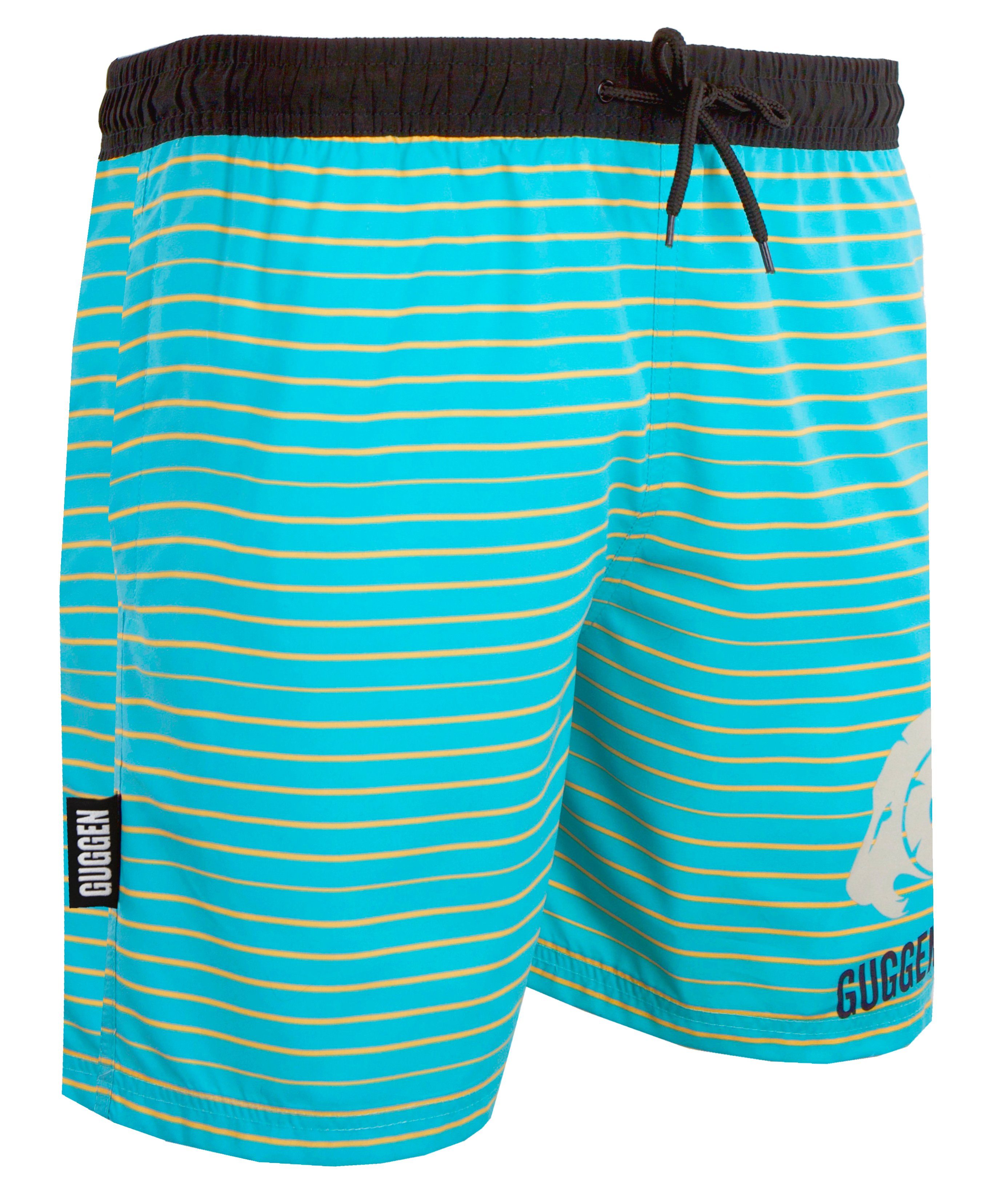 GUGGEN Mountain Badehose Herren Badehose Schnelltrocknende Купальные шорты  Kordelzug kariert Schnelltrocknende Купальные шорты  Kordelzug kariertes gelb türkises Muster