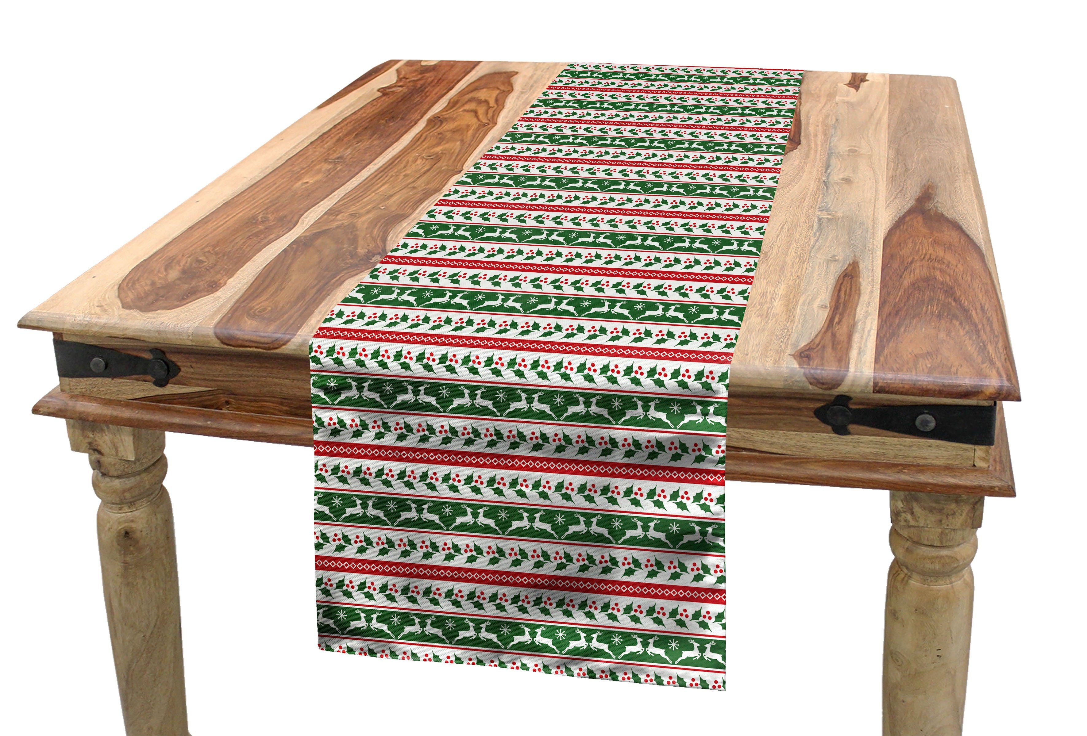 Weihnachten Rechteckiger Küche Tischläufer Rentiere Esszimmer Tischläufer, Borders Dekorativer Abakuhaus