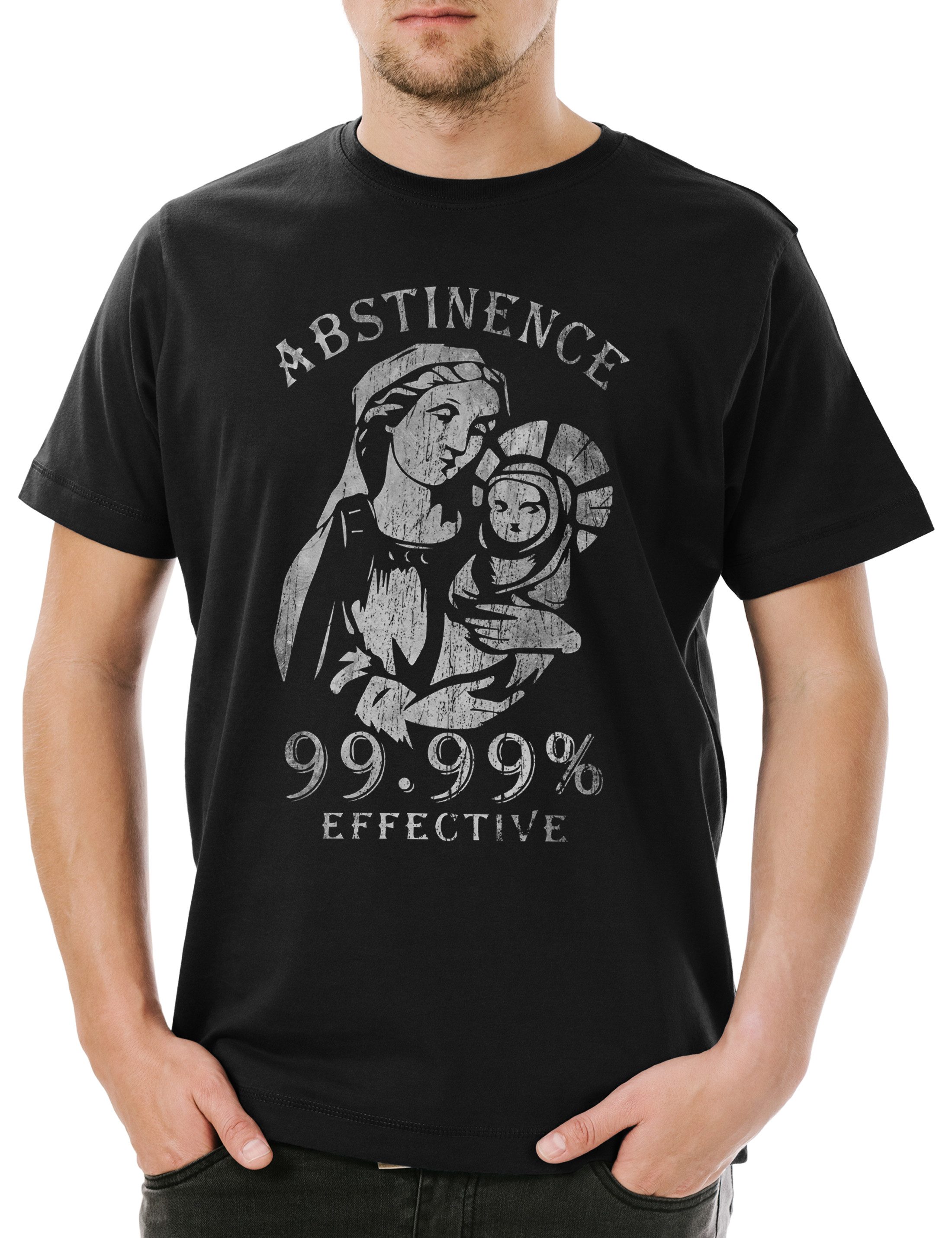 Print-Shirt Abstinence Maria Herren T-Shirt Enthaltsamkeit Atheismus Jesus Atheist