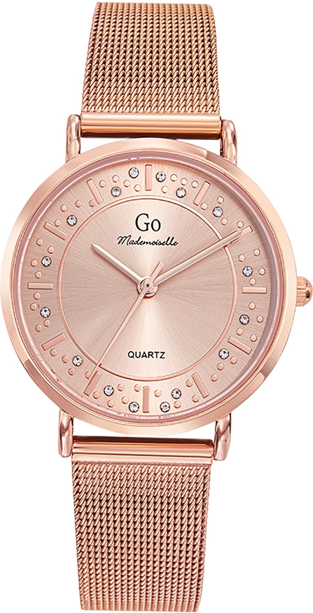 Girl Only Quarzuhr Girl Only Damenuhr Edelstahl rosegold, (Analoguhr), Damenuhr GO rosegold, mittel (ca.34mm) Edelstahlarmband, Elegant-Style