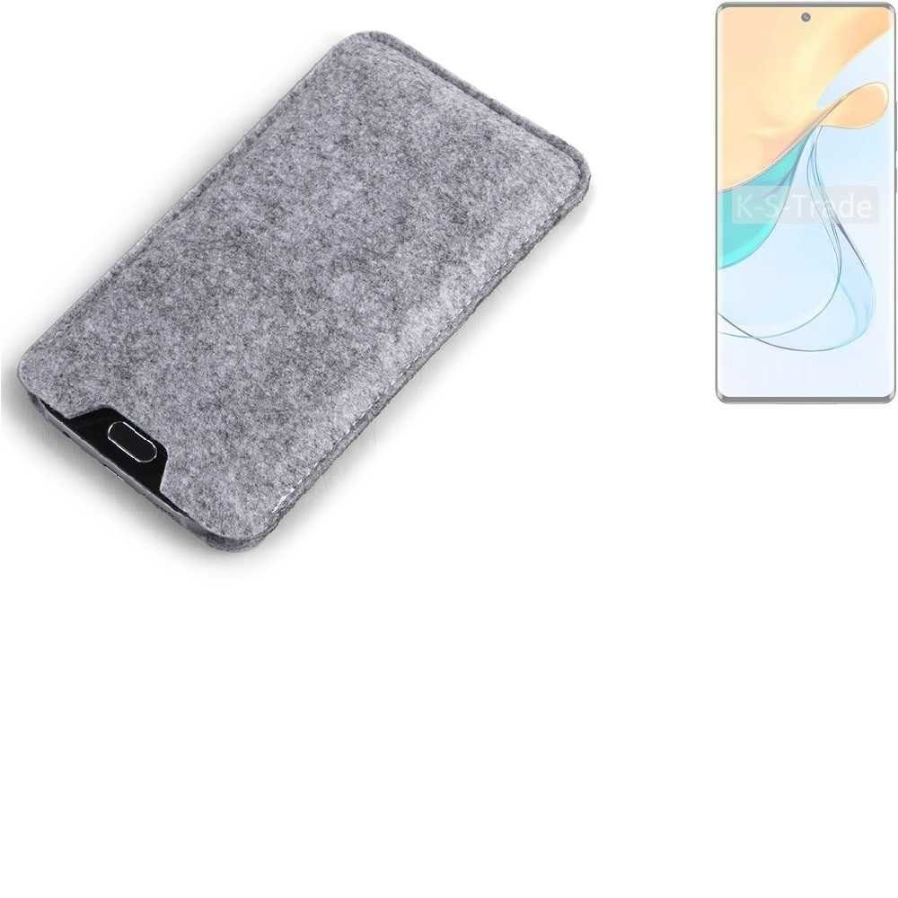 K-S-Trade Handyhülle für ZTE Blade V50 5G, Filz Handyhülle Schutzhülle Filztasche Filz Tasche Case Sleeve