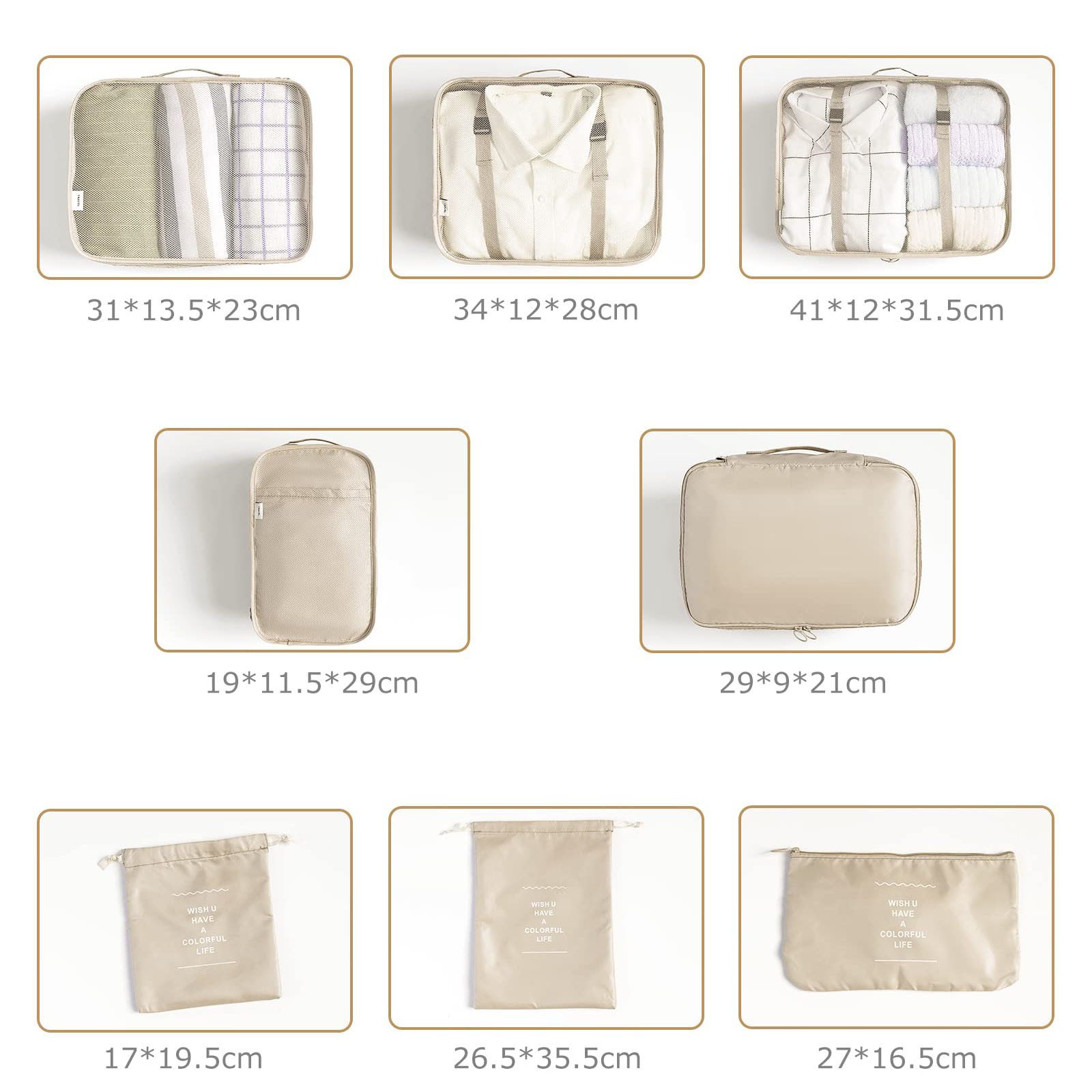 MODFU Kofferorganizer 8-teiliges Reise-Aufbewahrungsset Gepäck Organizer Se günstig online kaufen