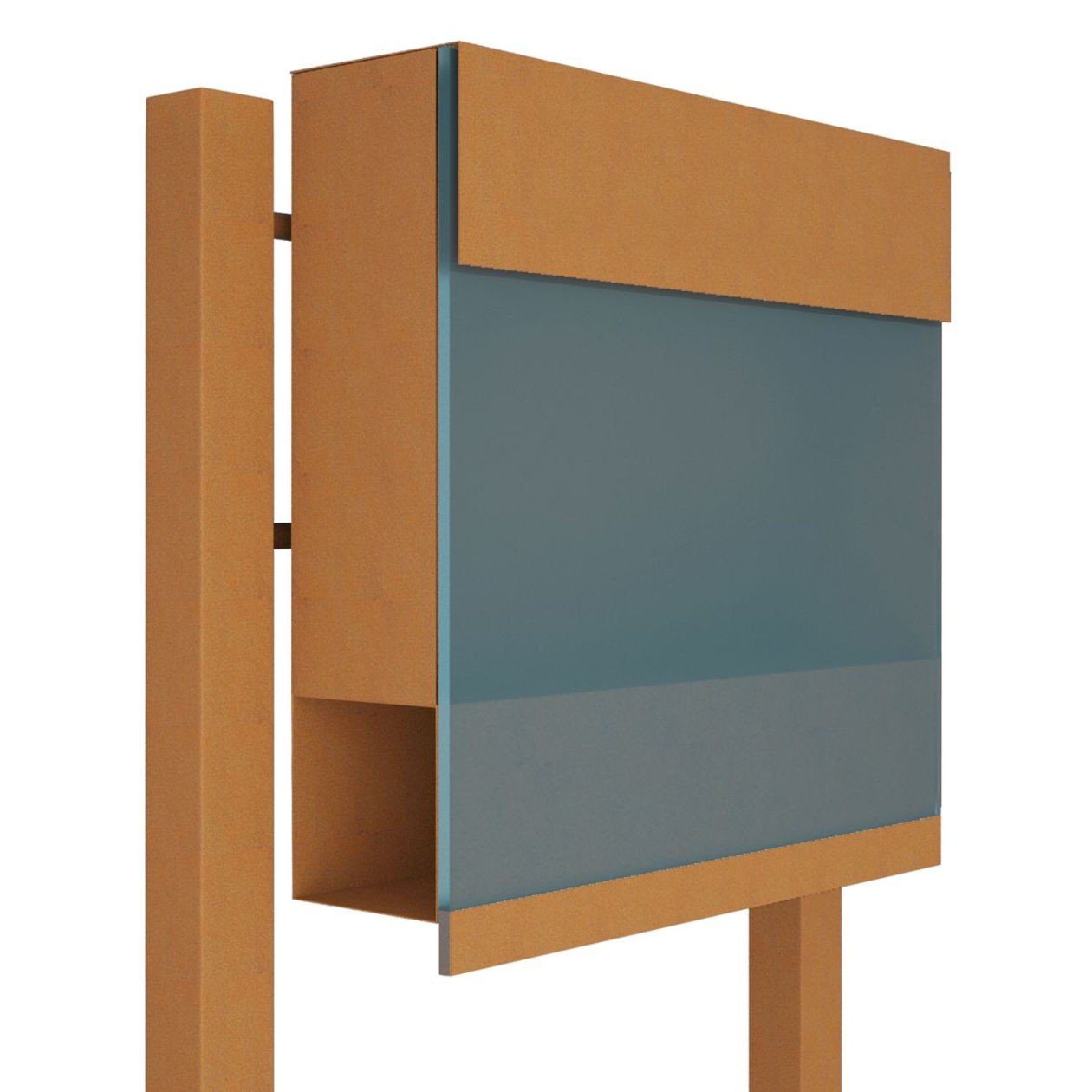 Bravios Briefkasten Standbriefkasten Manhattan Special Blue Rost