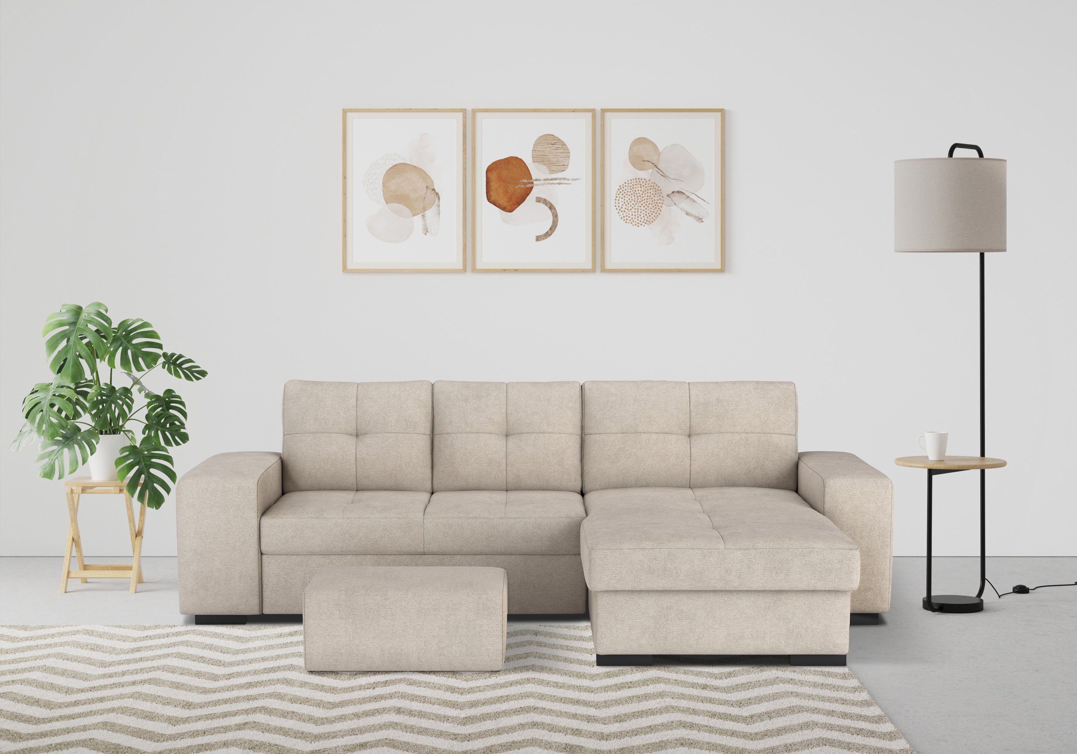 COTTA Ecksofa Mattina L-Form, mit Hocker, günstig online kaufen