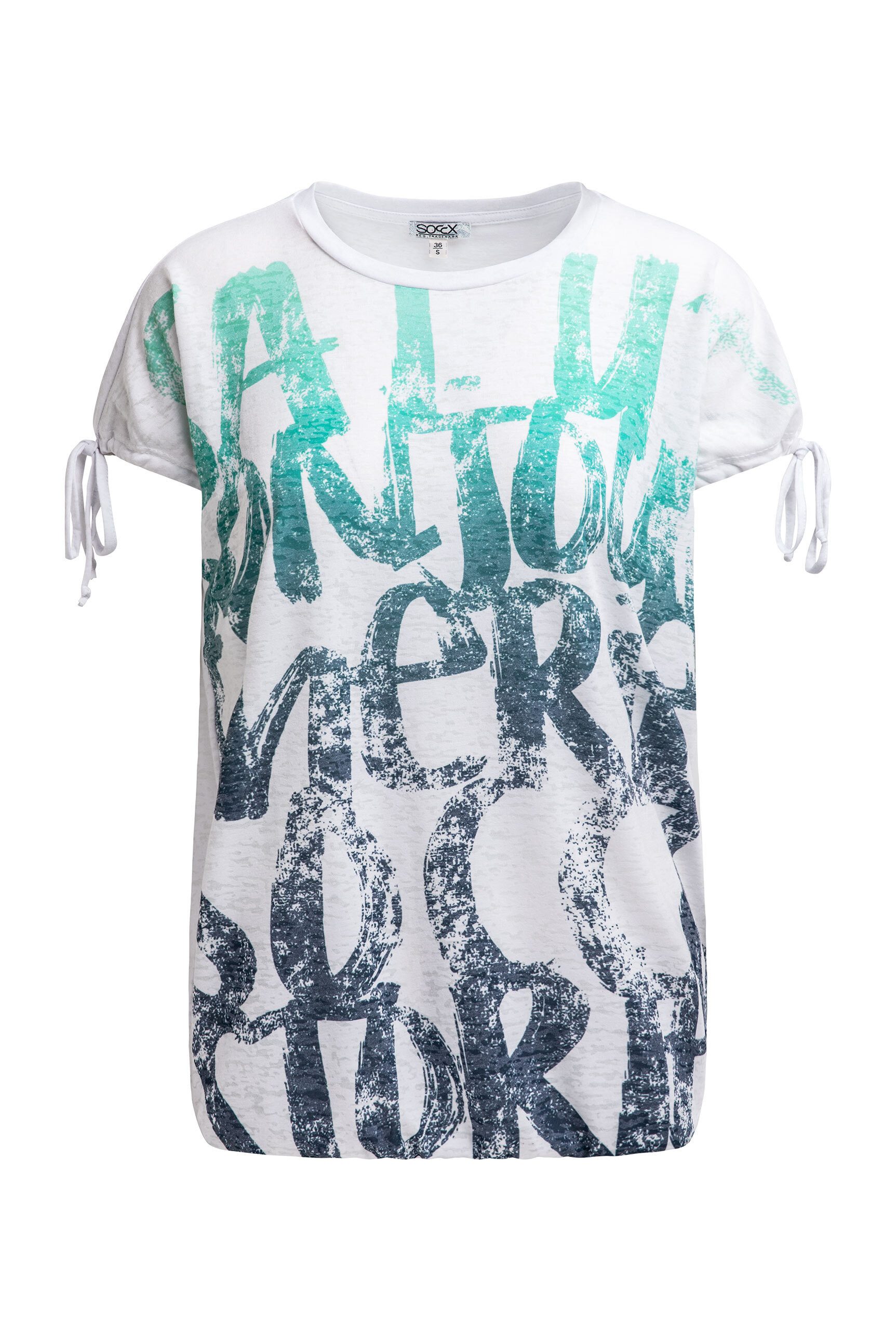 SOCCX Rundhalsshirt mit Ausbrenner-Effekten